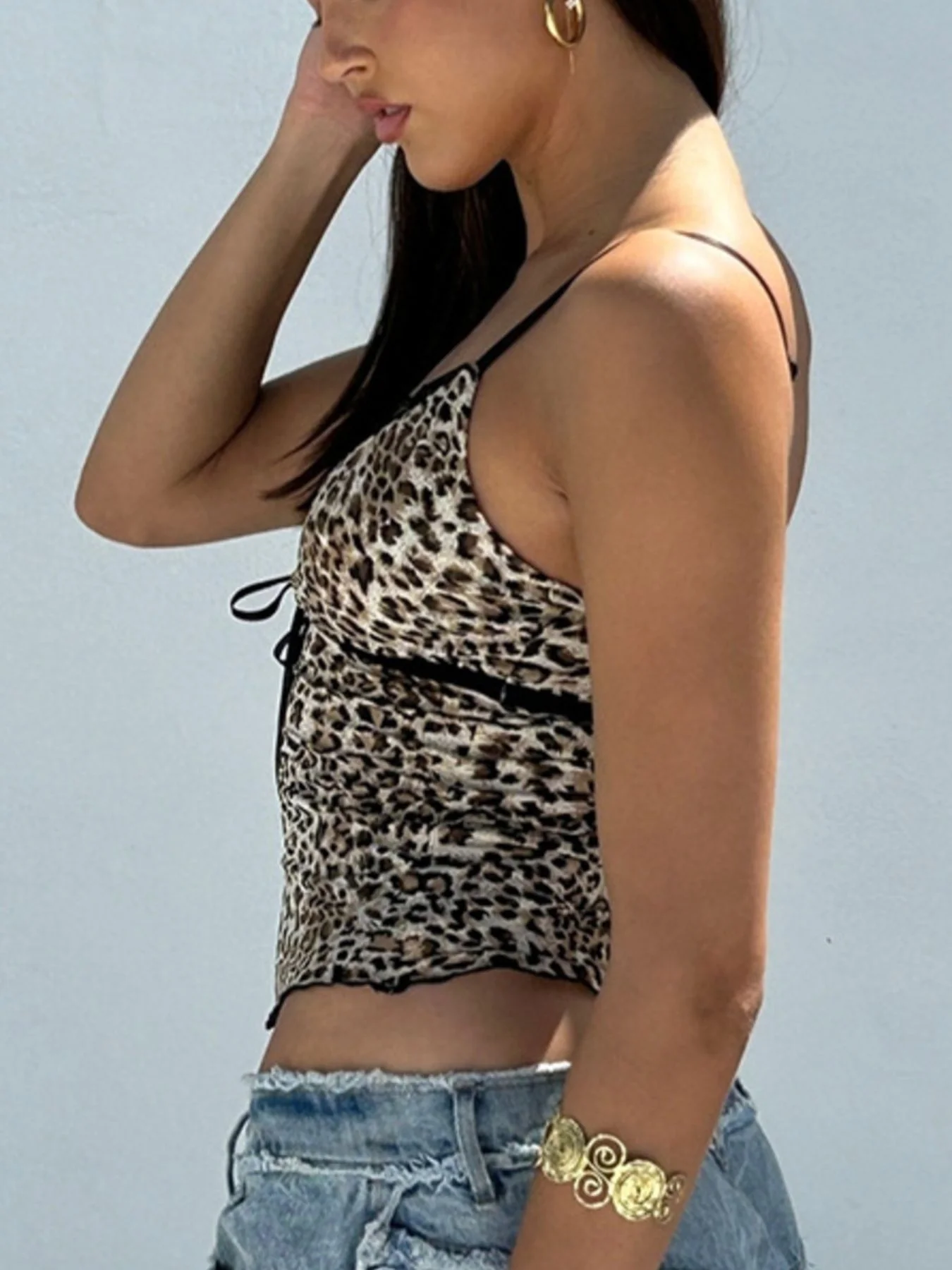 Leopard Print Lace Trim Cami - Image 4