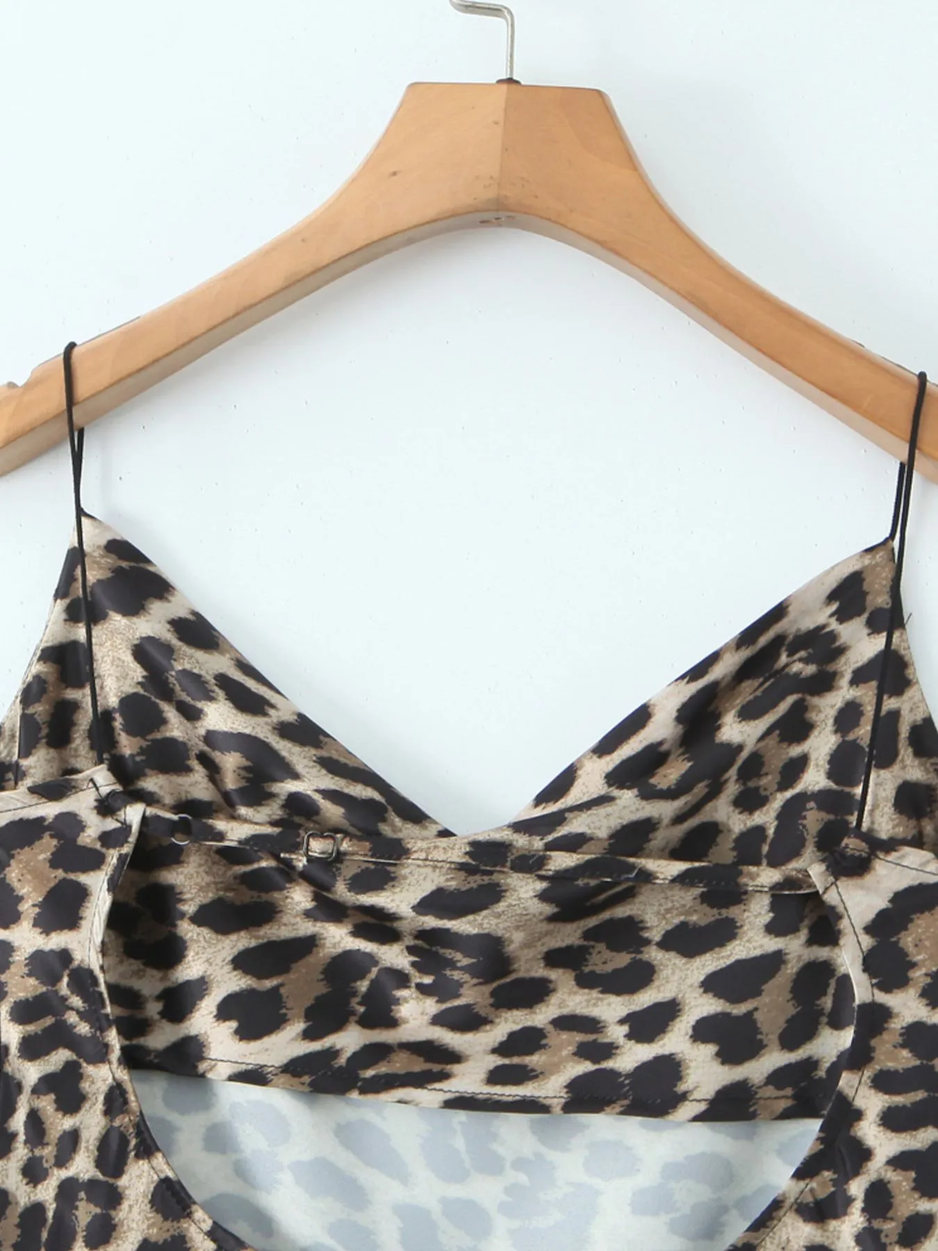 Leopard Print Satin Maxi Dress - Image 8