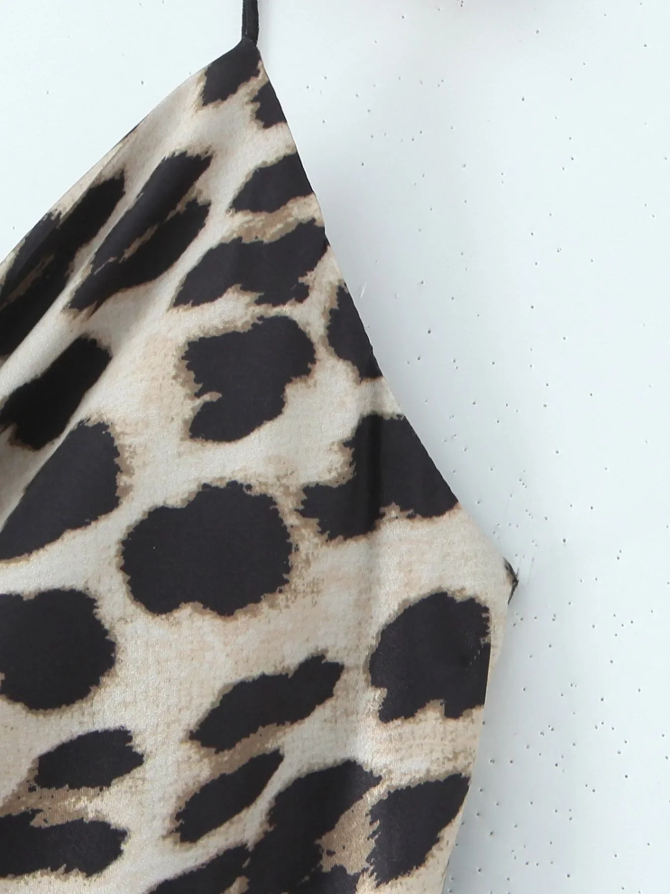 Leopard Print Satin Maxi Dress - Image 9