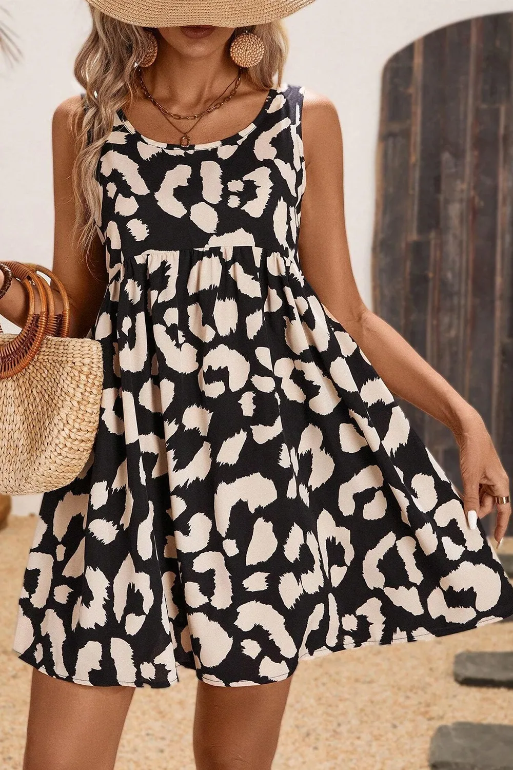 Leopard Print Sleeveless Summer Mini Dress - Image 5