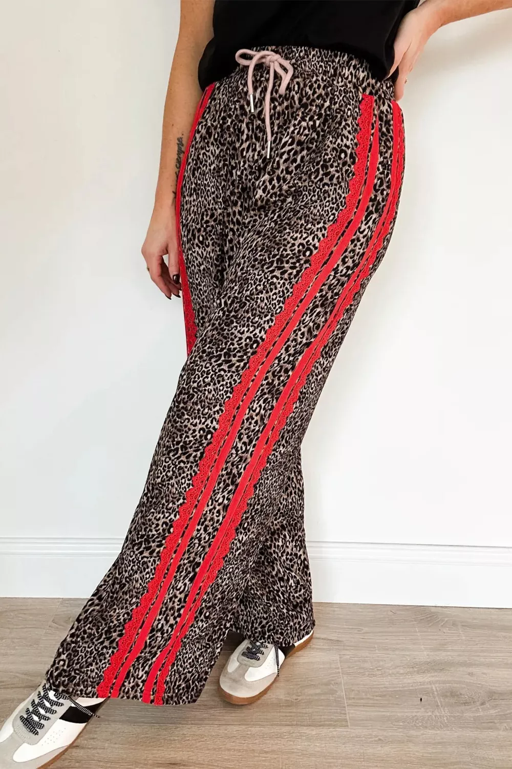 Leopard Print Wide Leg Pants - Image 3
