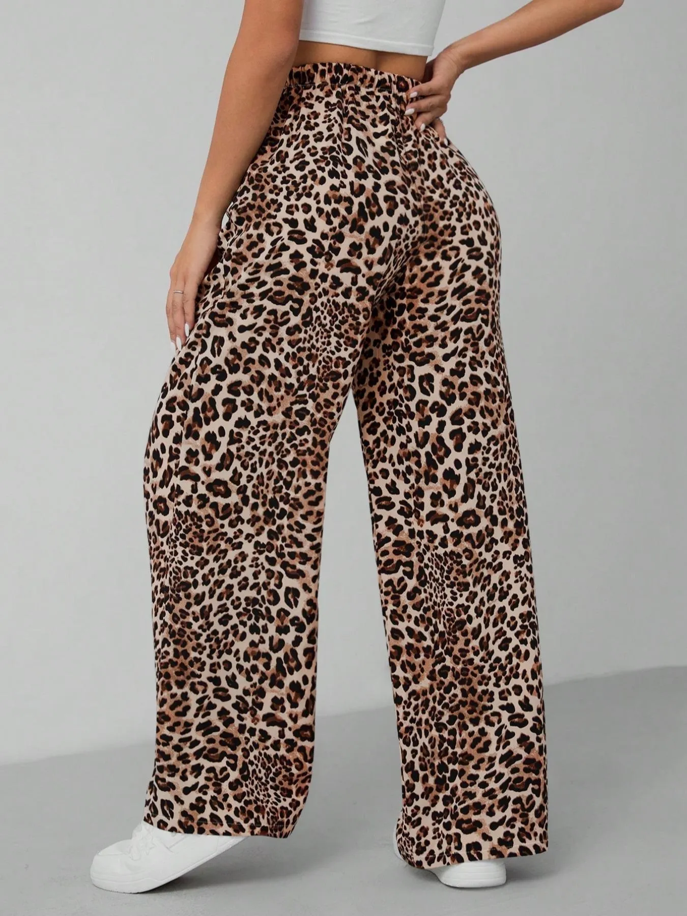 Leopard Print Wide Leg Pants - Image 2