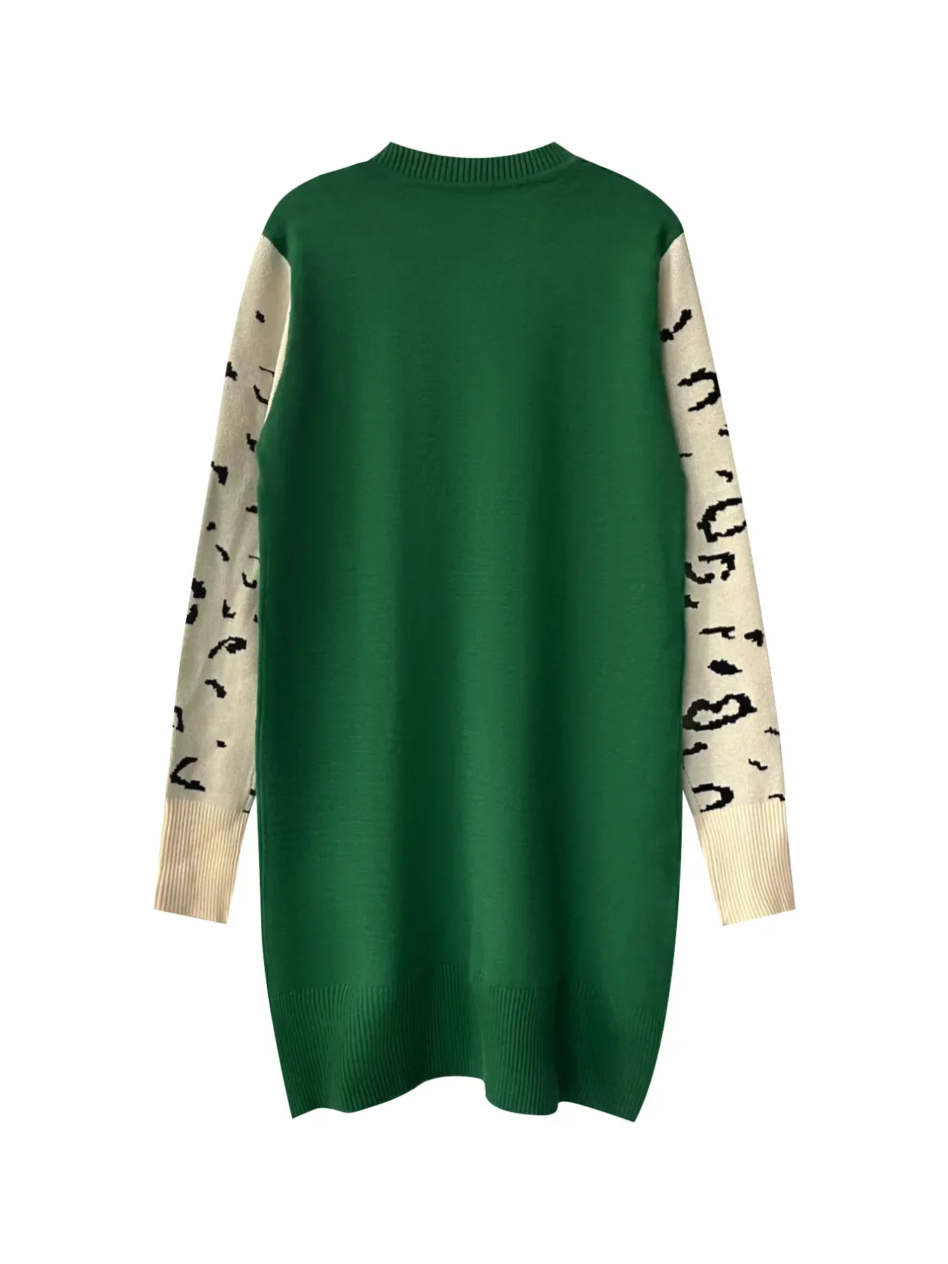 Leopard Round Neck Sweater Dress - Image 3