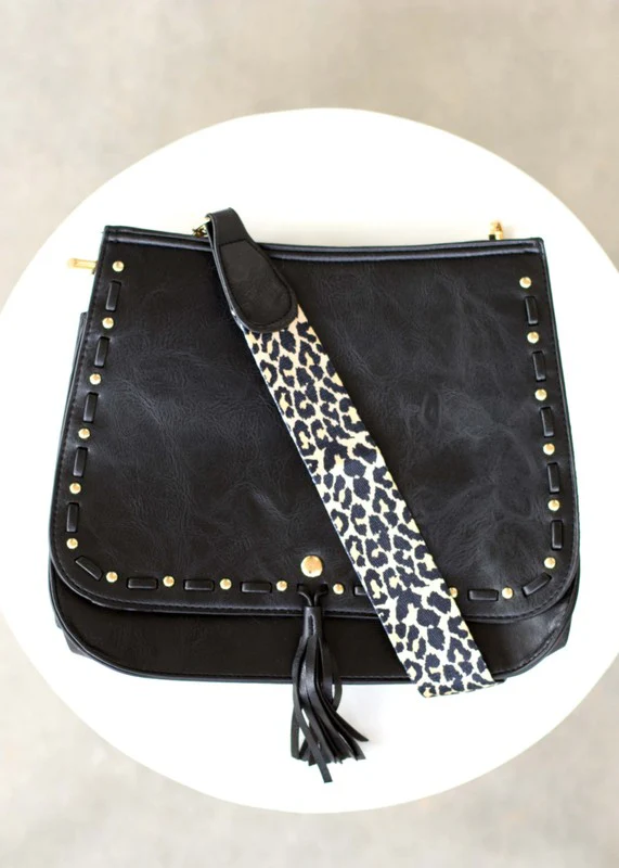 Leopard Strap Fold-over Crossbody Bag - Image 10