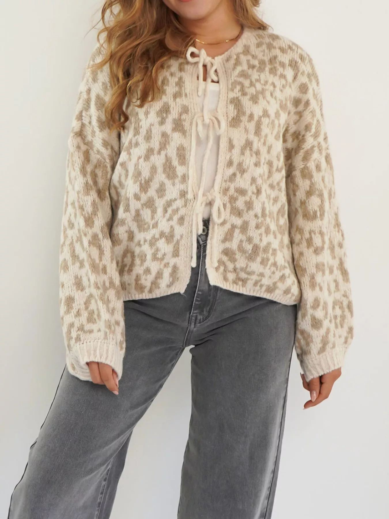 Leopard Tie-Front Cardigan - Image 15