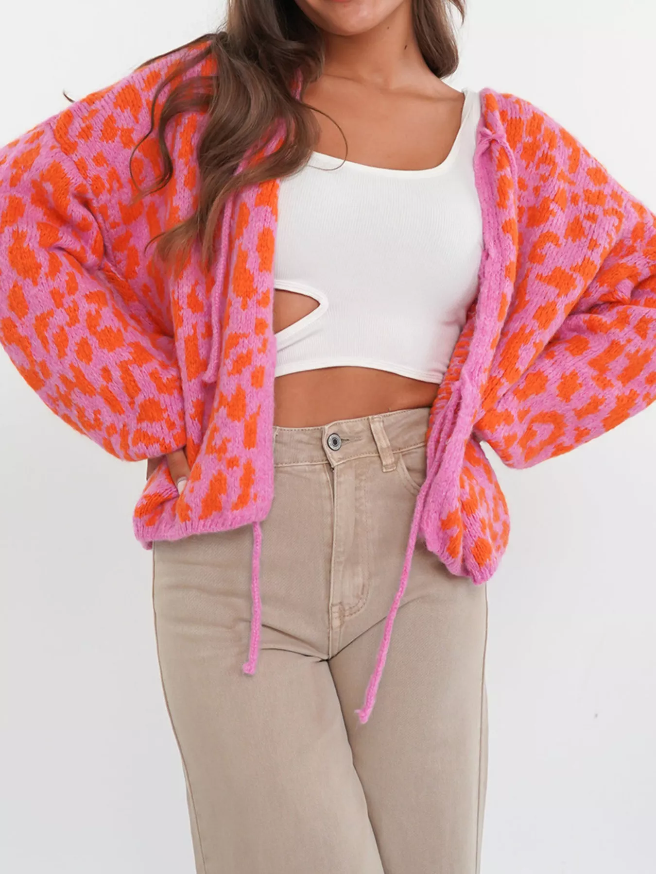 Leopard Tie-Front Cardigan - Image 6