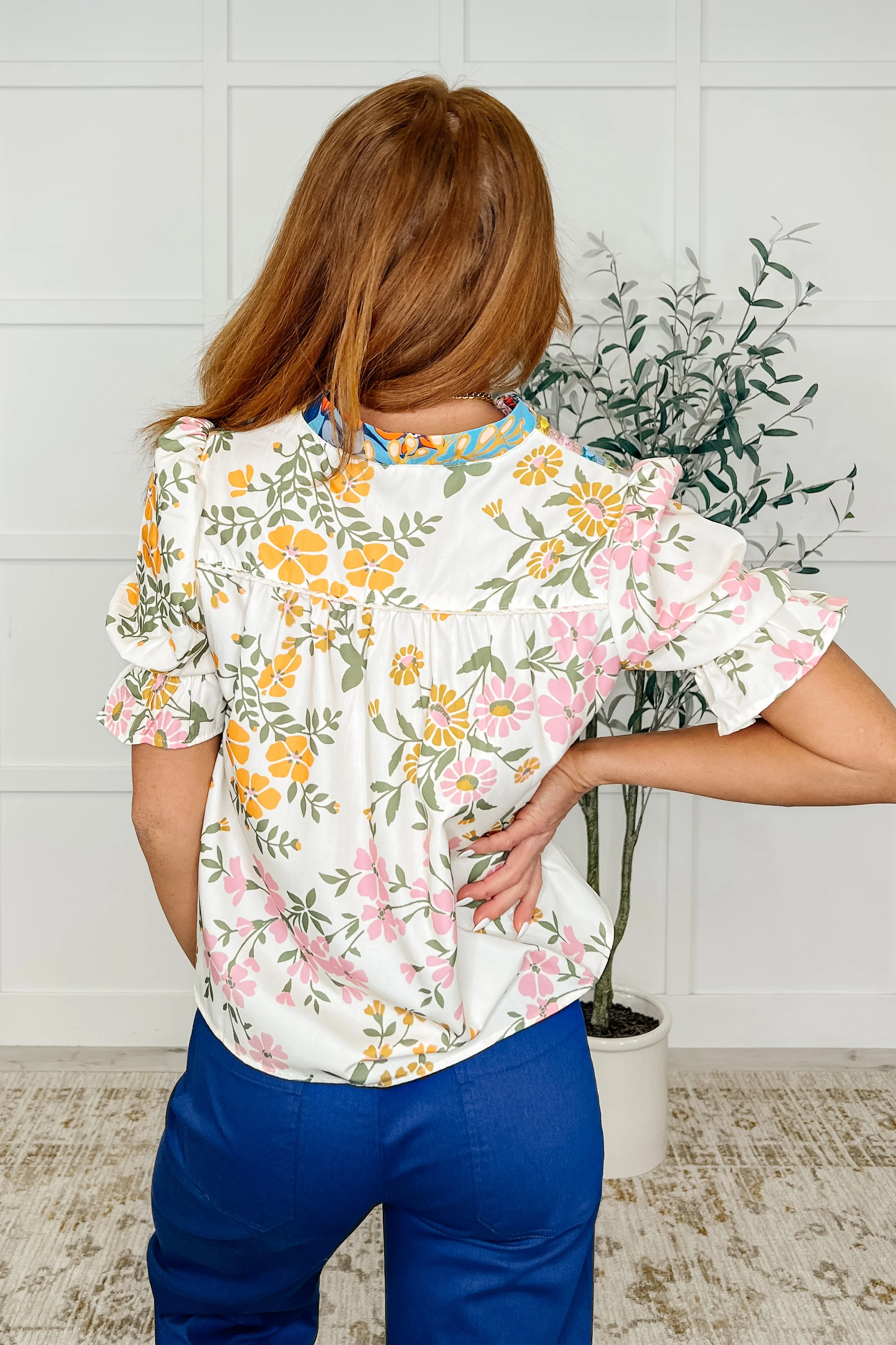 Less Concerned V-Neck Floral Blouse - Image 4