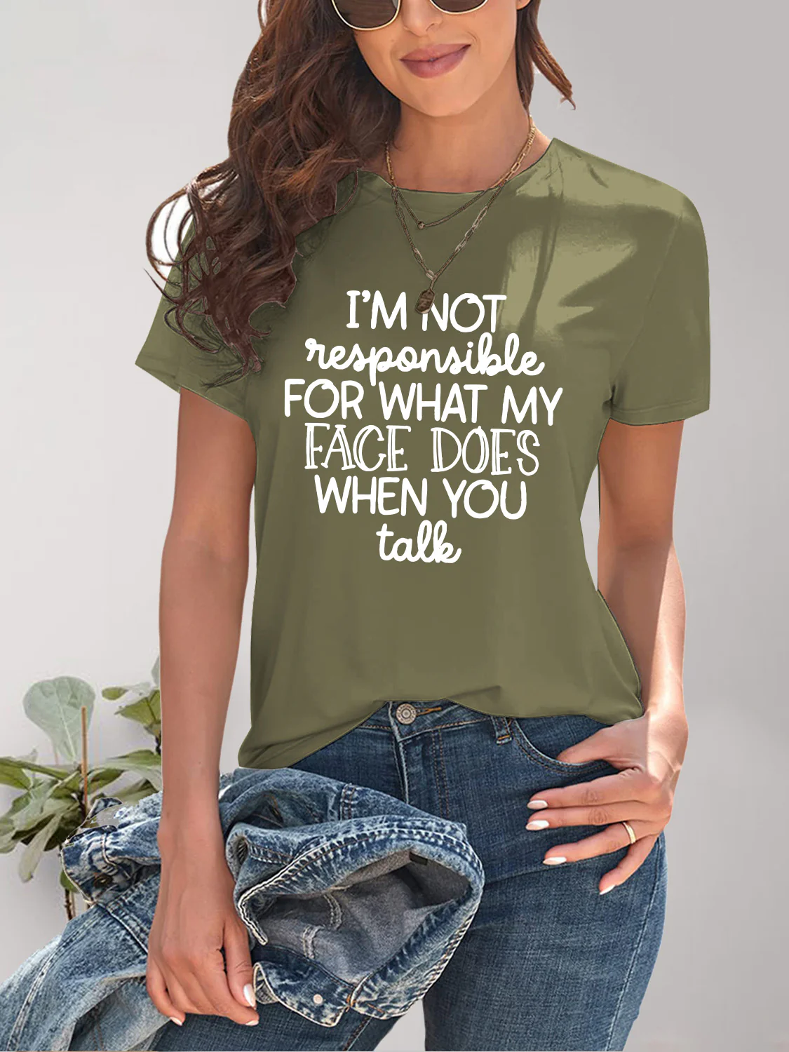 Letter Graphic Round Neck Short Sleeve T-Shirt - Image 2