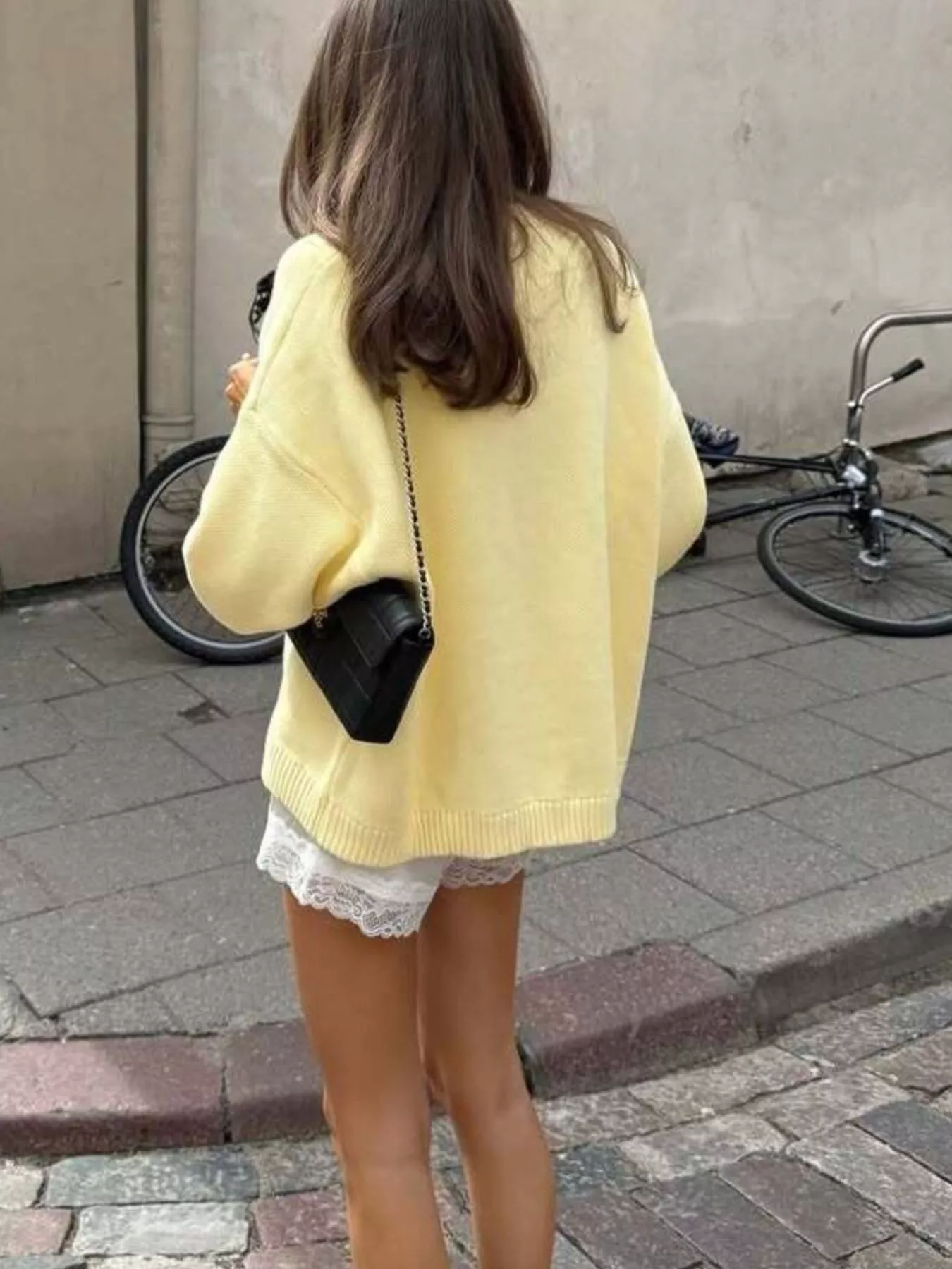 Letter Ribbed Hem Long Sleeve Sweater - Image 2