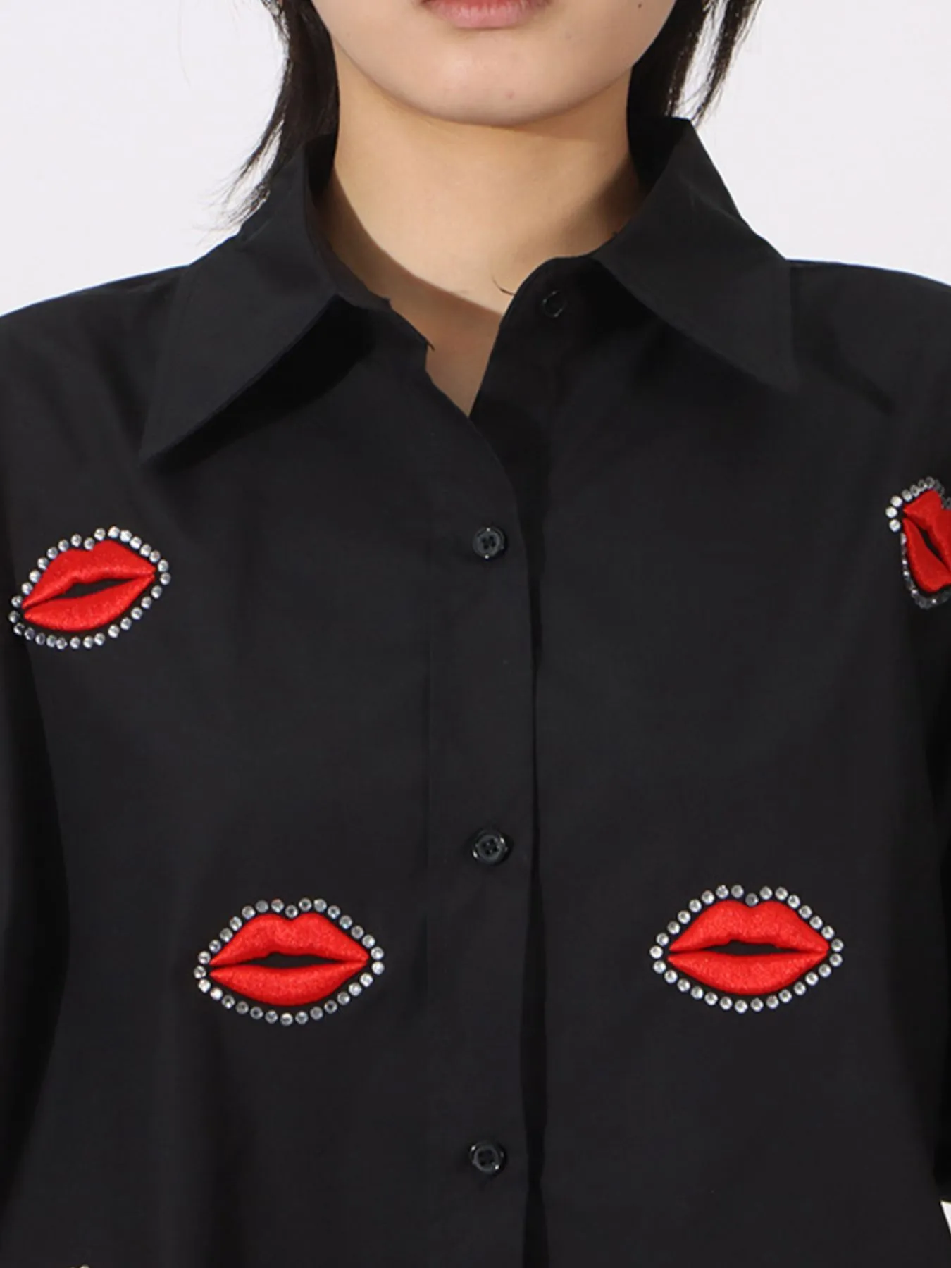 Lips Button Up Long Sleeve Shirt - Image 10