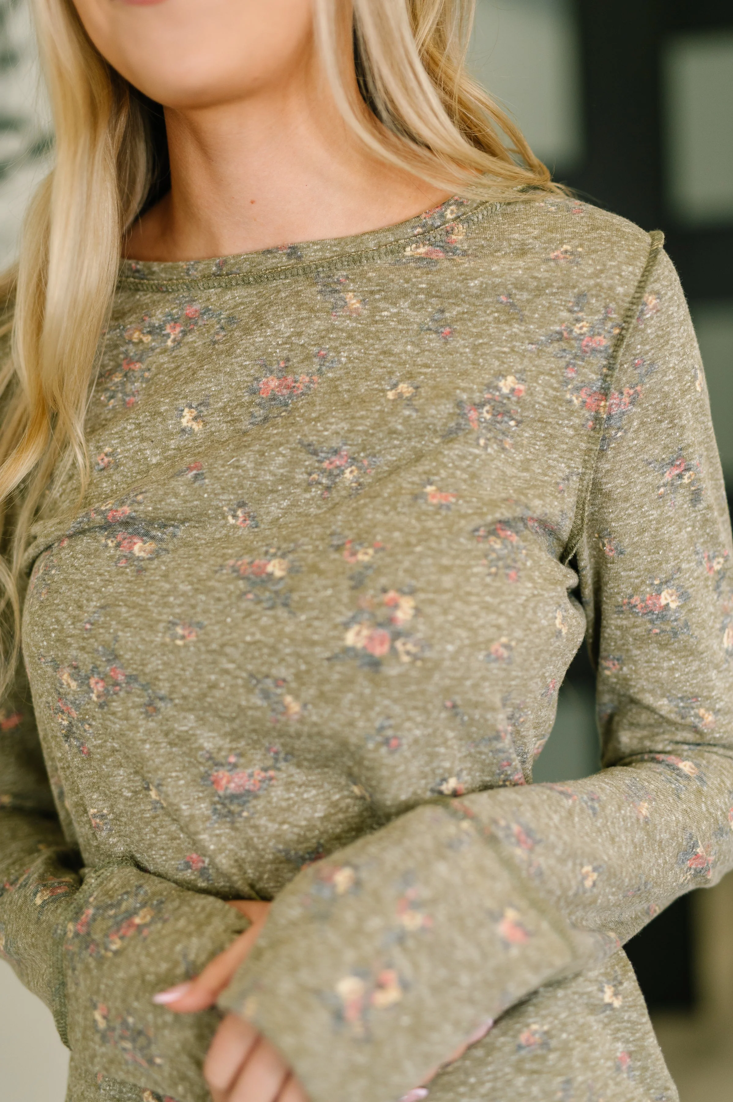 Literally Obsessed with Me Long Sleeve Top in Olive - Image 2