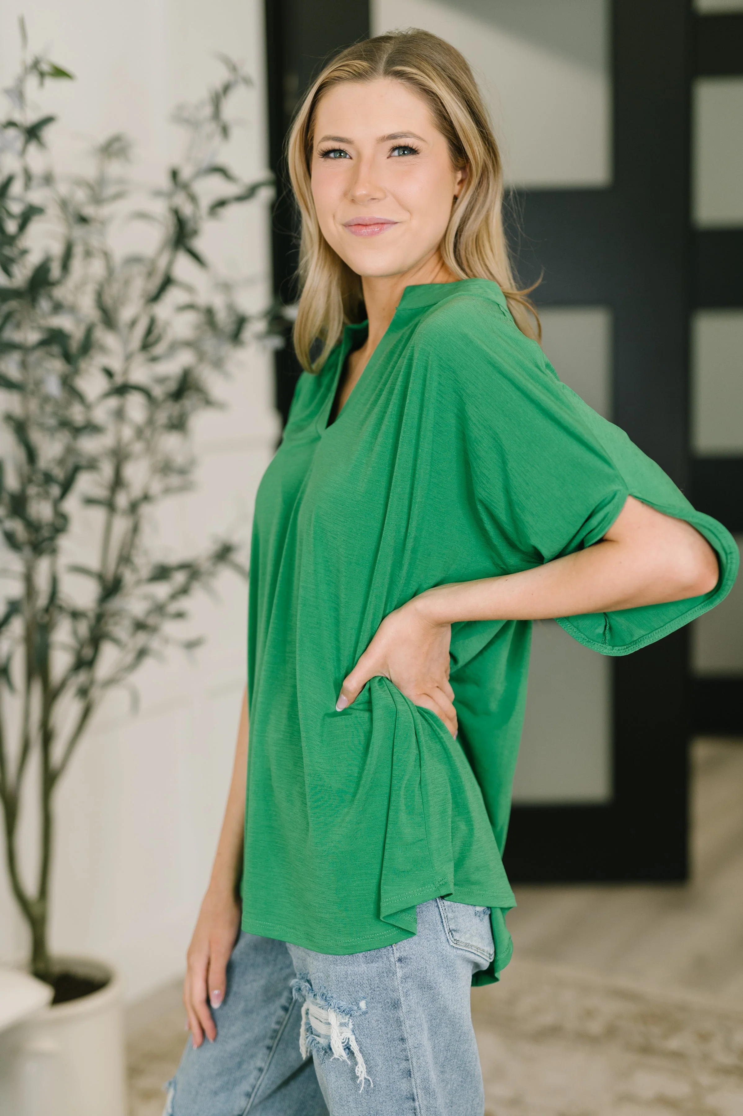 Lizzy Breeze Top in Kelly Green - Image 4
