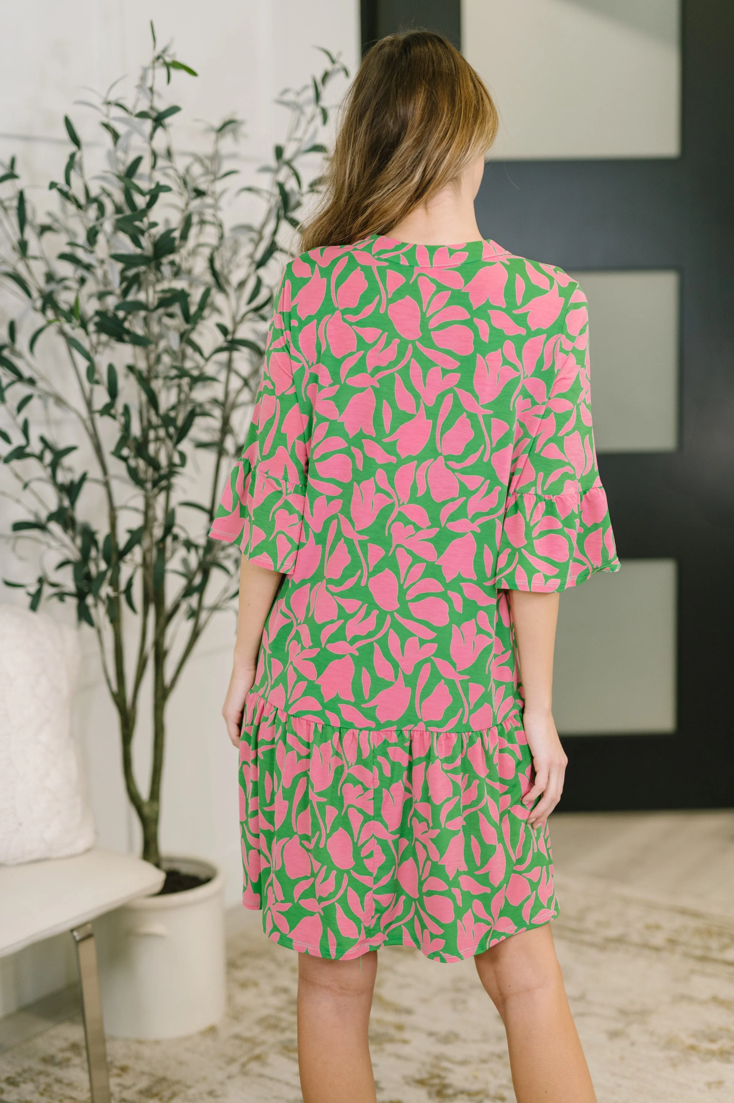 Lizzy Sunday Dress in Emerald Abstract Floral- 3/3/2026 NEW - Image 5