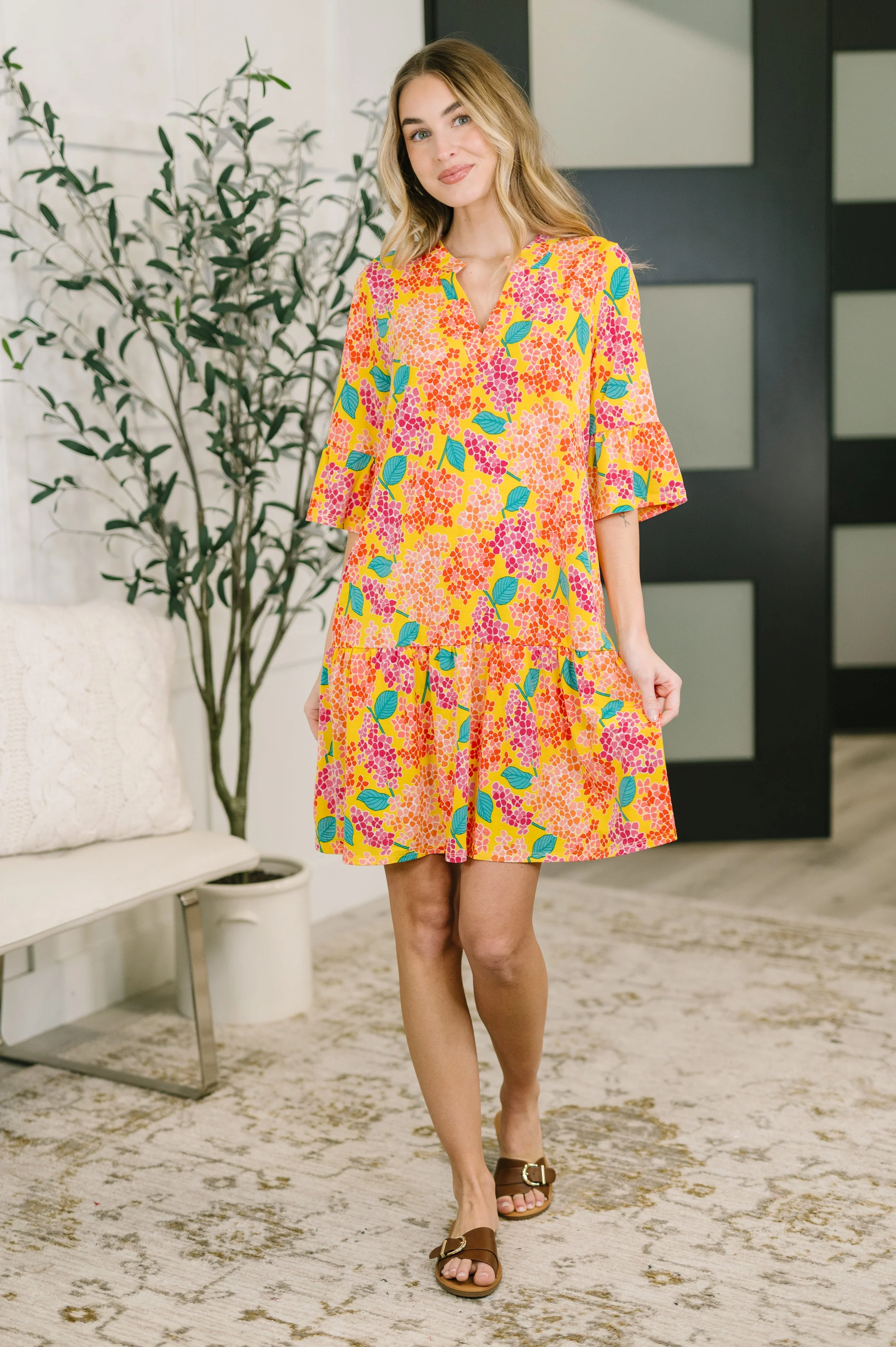 Lizzy Sunday Dress in Leaf Multi Floral- 3/3/2026 NEW - Image 3