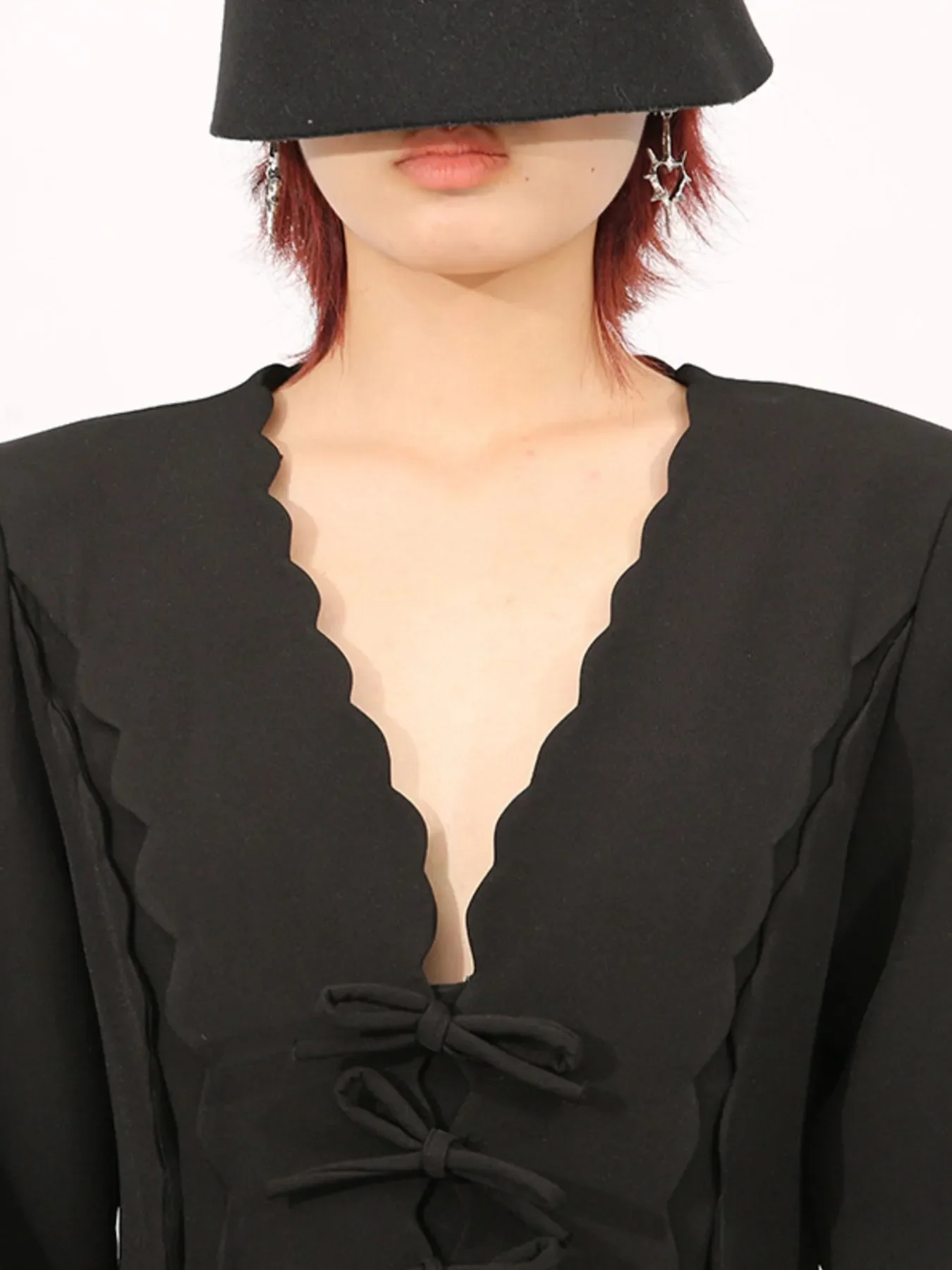 Long Sleeve Bow Front Midi Dress - Image 3