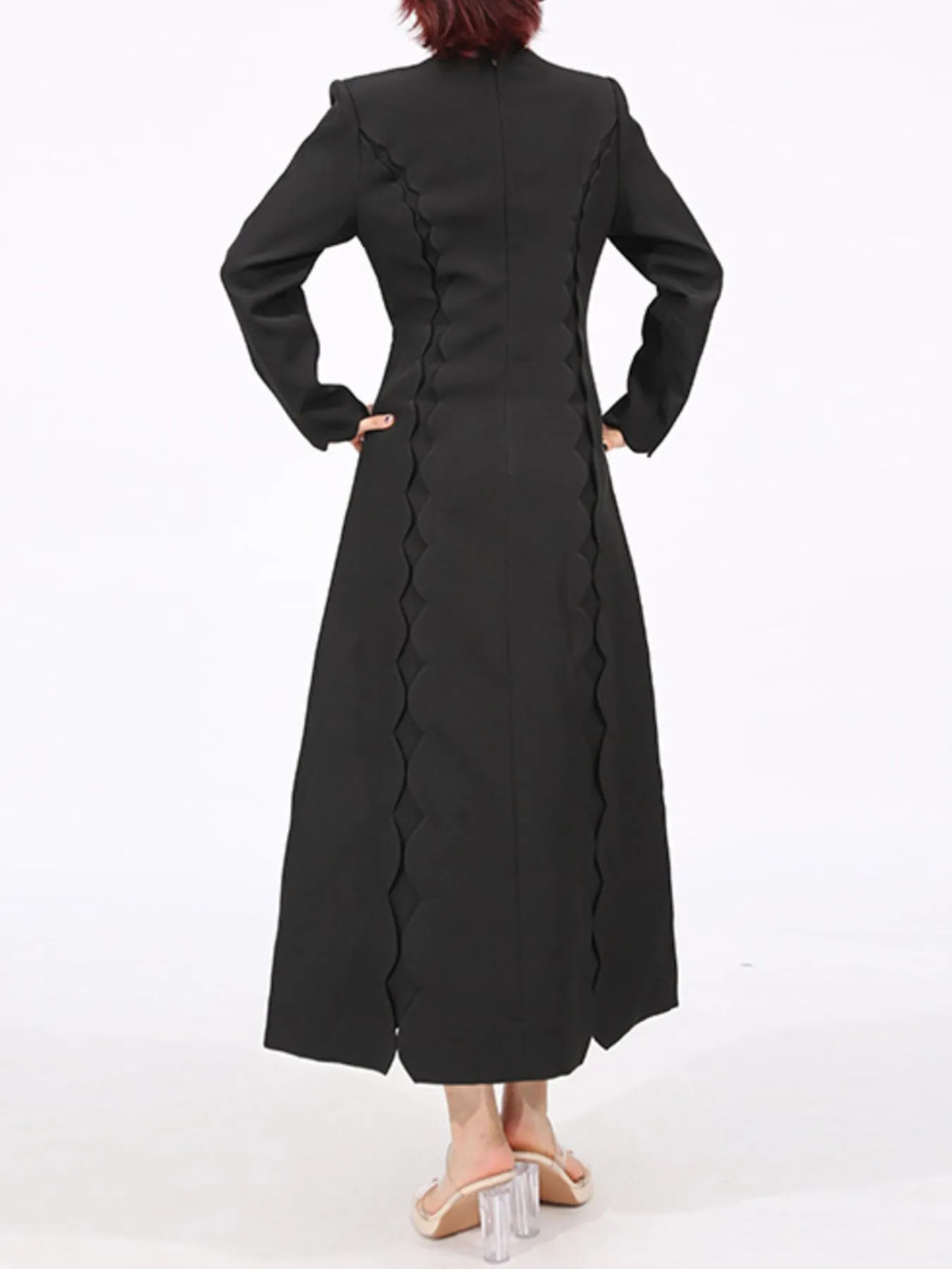 Long Sleeve Bow Front Midi Dress - Image 7