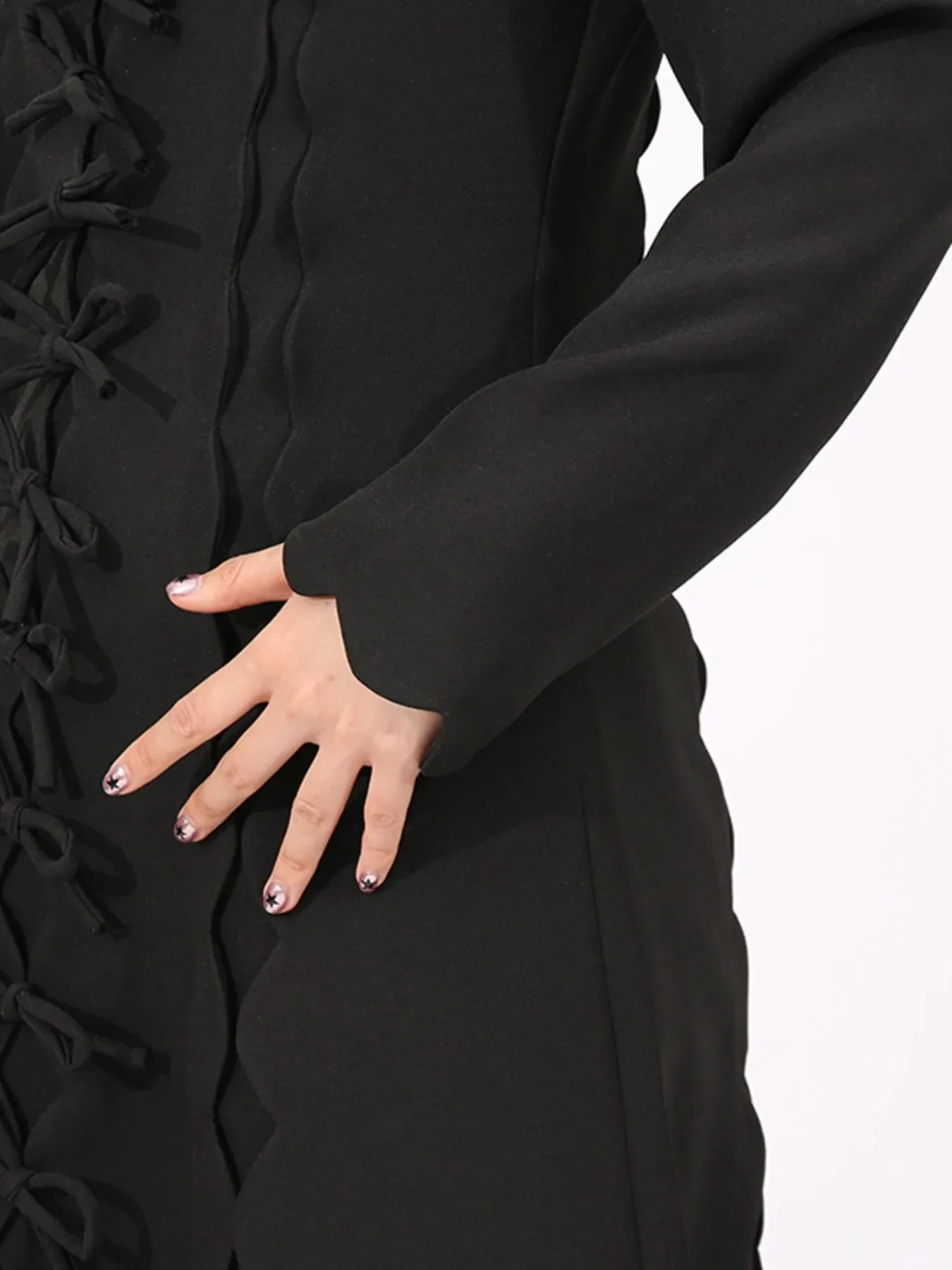 Long Sleeve Bow Front Midi Dress - Image 9