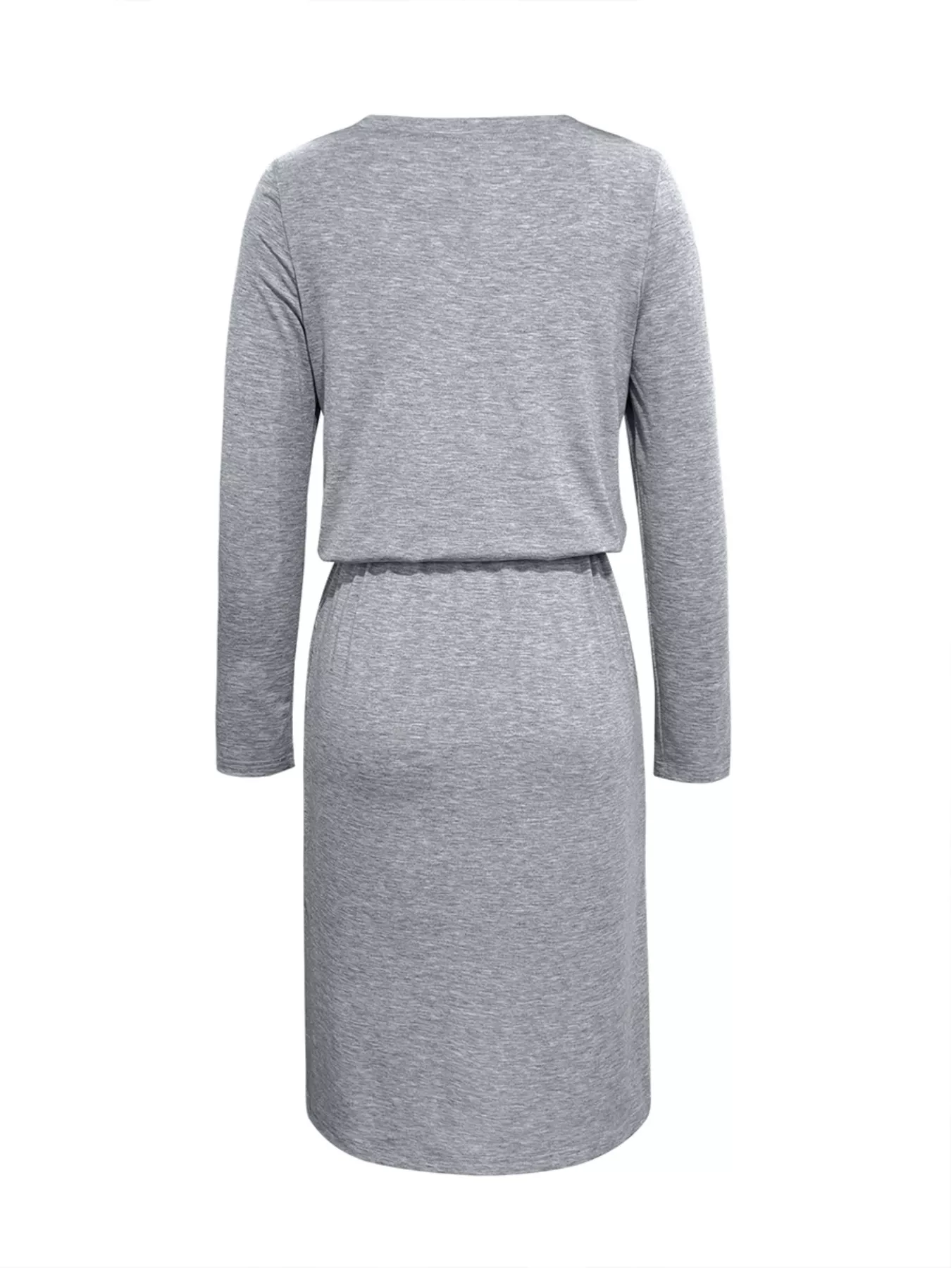 Long Sleeve Drawstring Midi Dress - Image 10