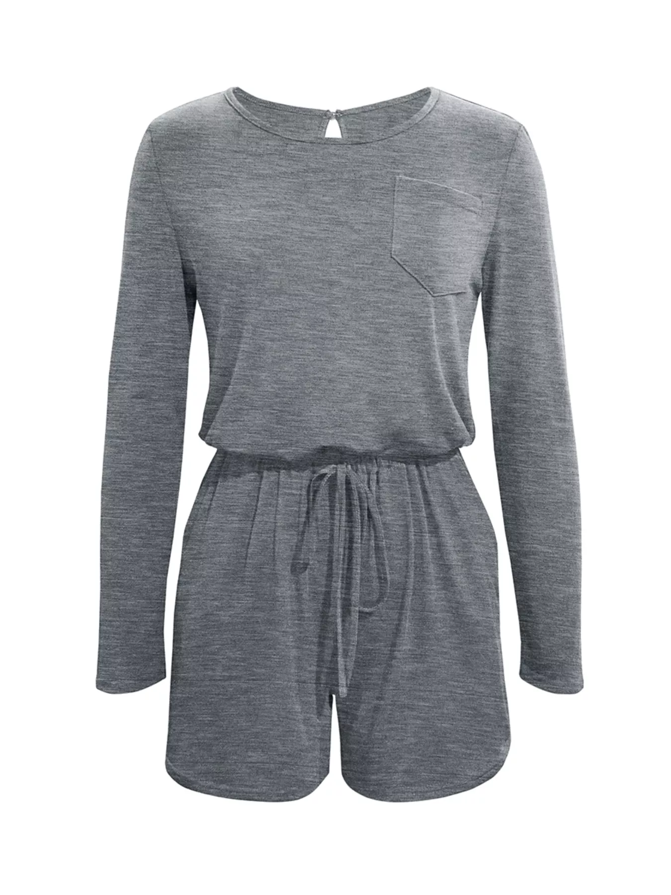 Long Sleeve Drawstring Romper - Image 14