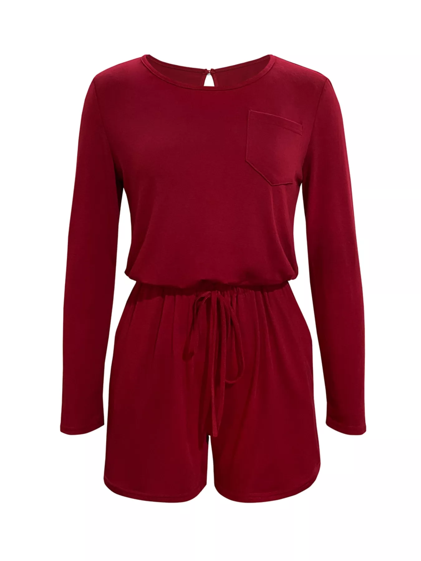 Long Sleeve Drawstring Romper - Image 4