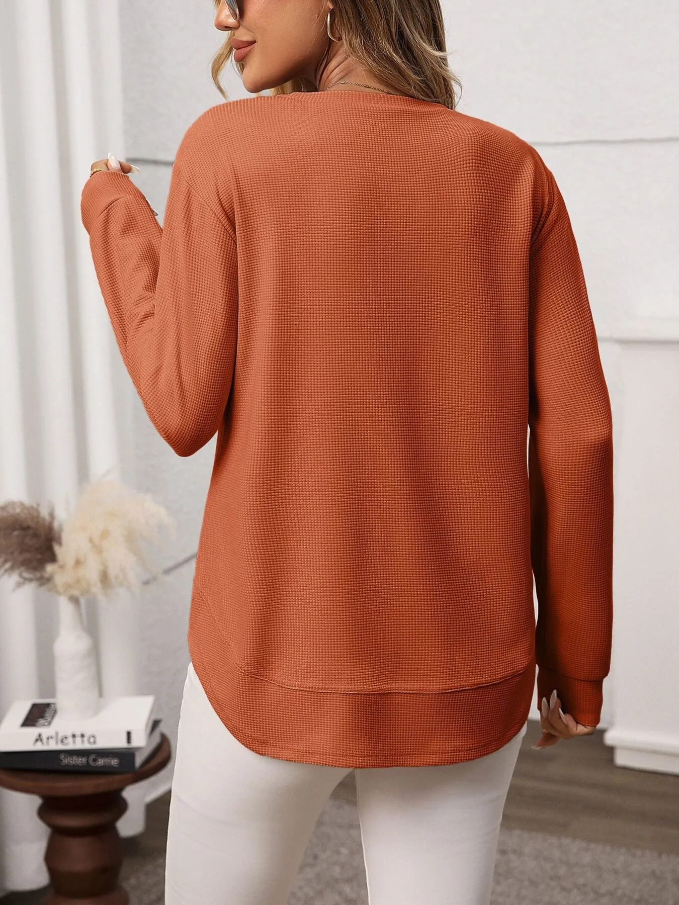 Long Sleeve Round Neck T-Shirt - Image 2