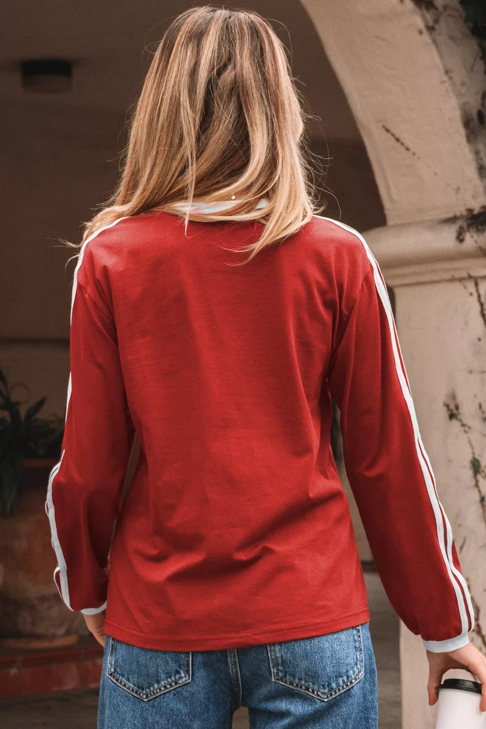 Long Sleeve T-Shirt with Contrast Trim - Image 3