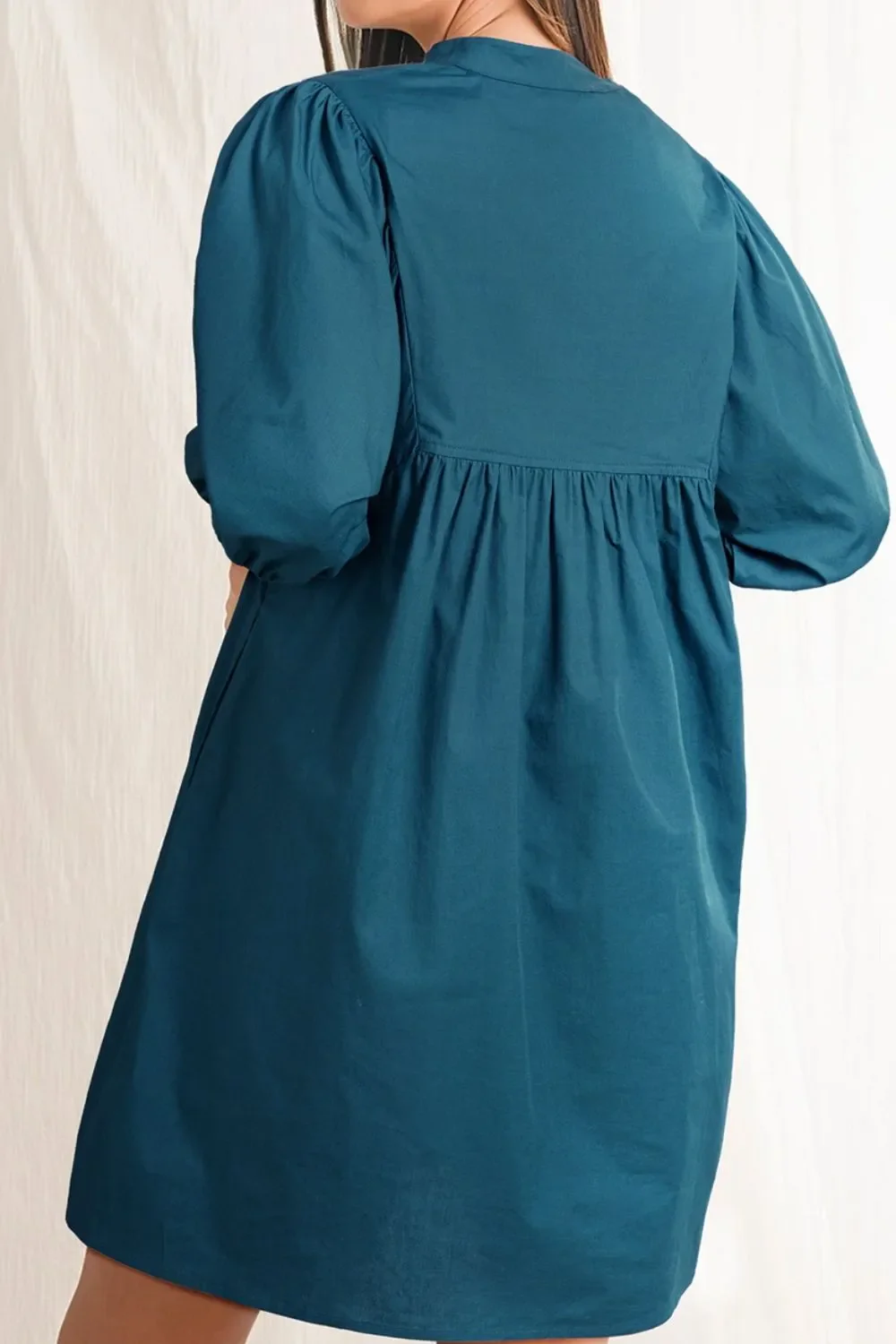 Loose Fit Puff Sleeve Mini Dress - Image 3