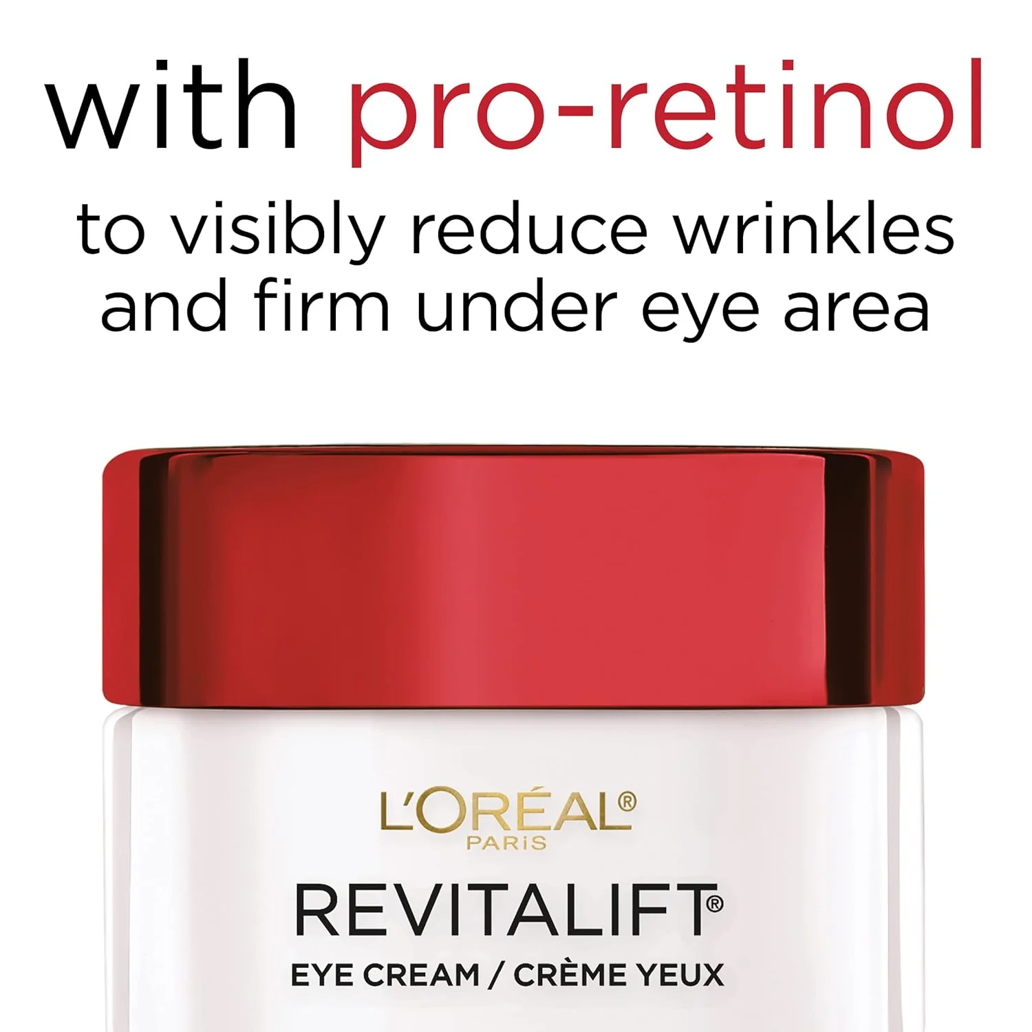 L'Oreal Paris Skincare Revitalift Anti-Wrinkle and Firming Eye Cream with Pro Retinol, Treatment to Reduce Dark Circles, Fragrance Free, 0.5 oz. - Image 3