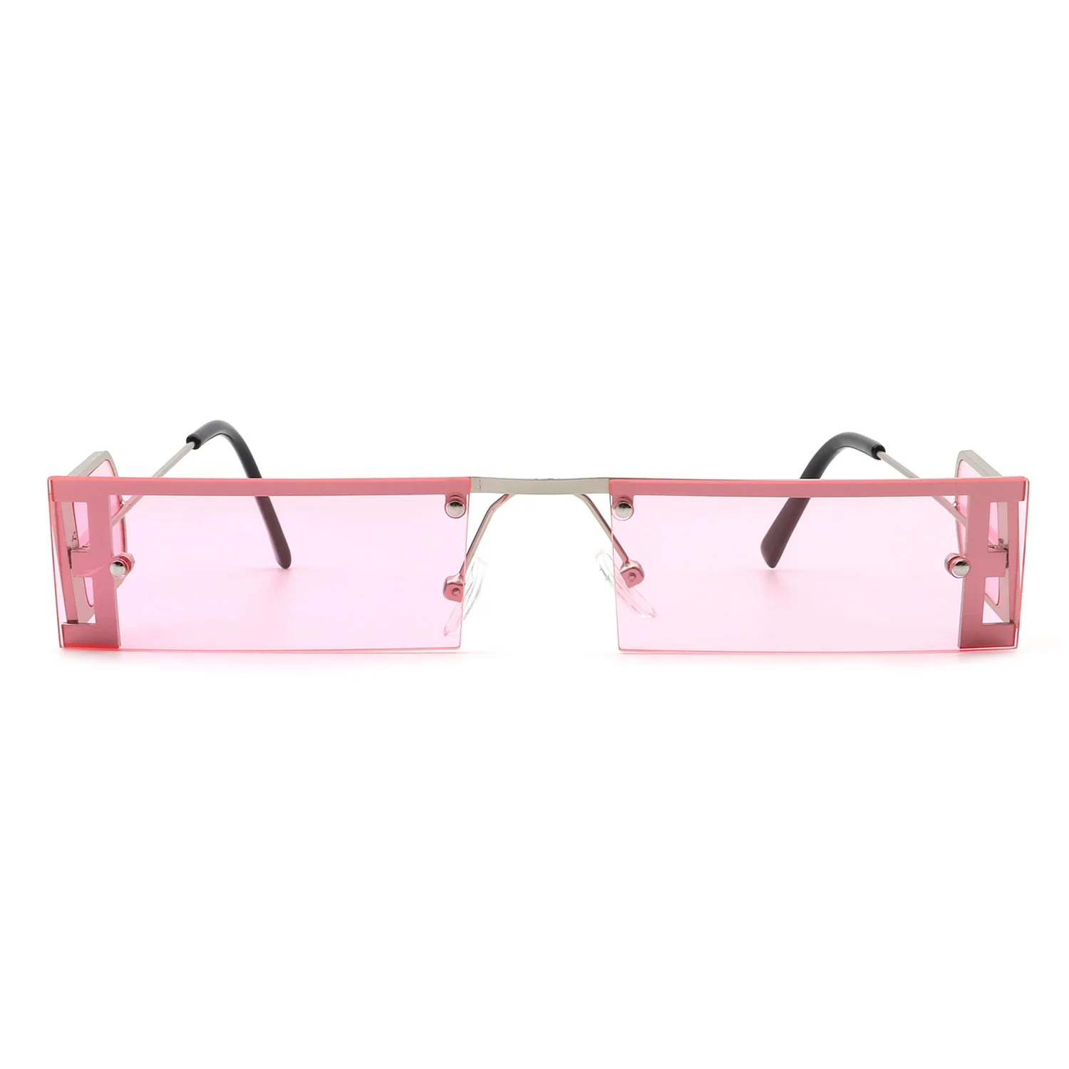 Loro - Rectangle Retro Narrow Slim Flat Top Tinted Sunglasses - Image 8