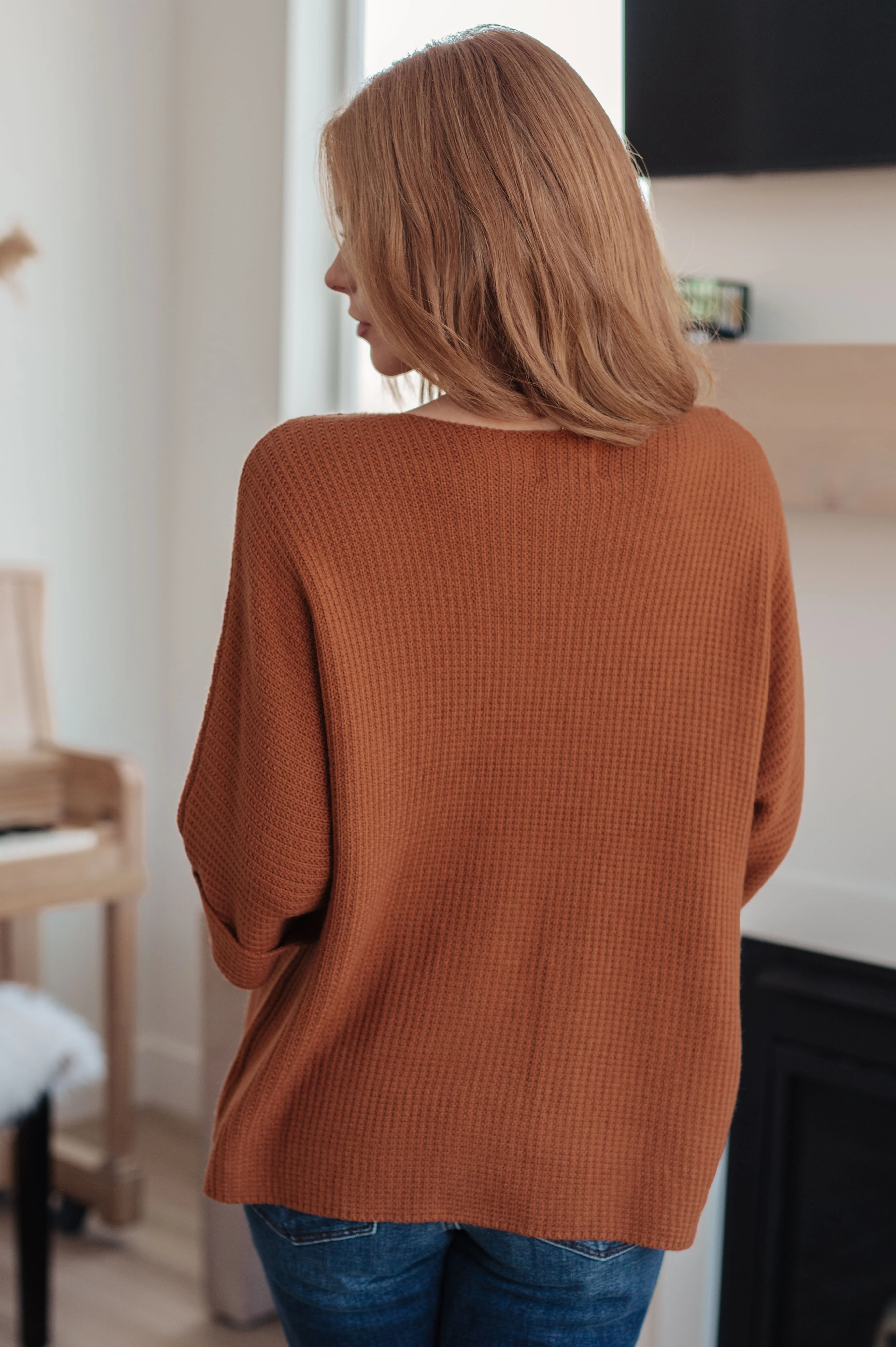 Lotta Love Knitted Sweater Top in Rust - Image 10