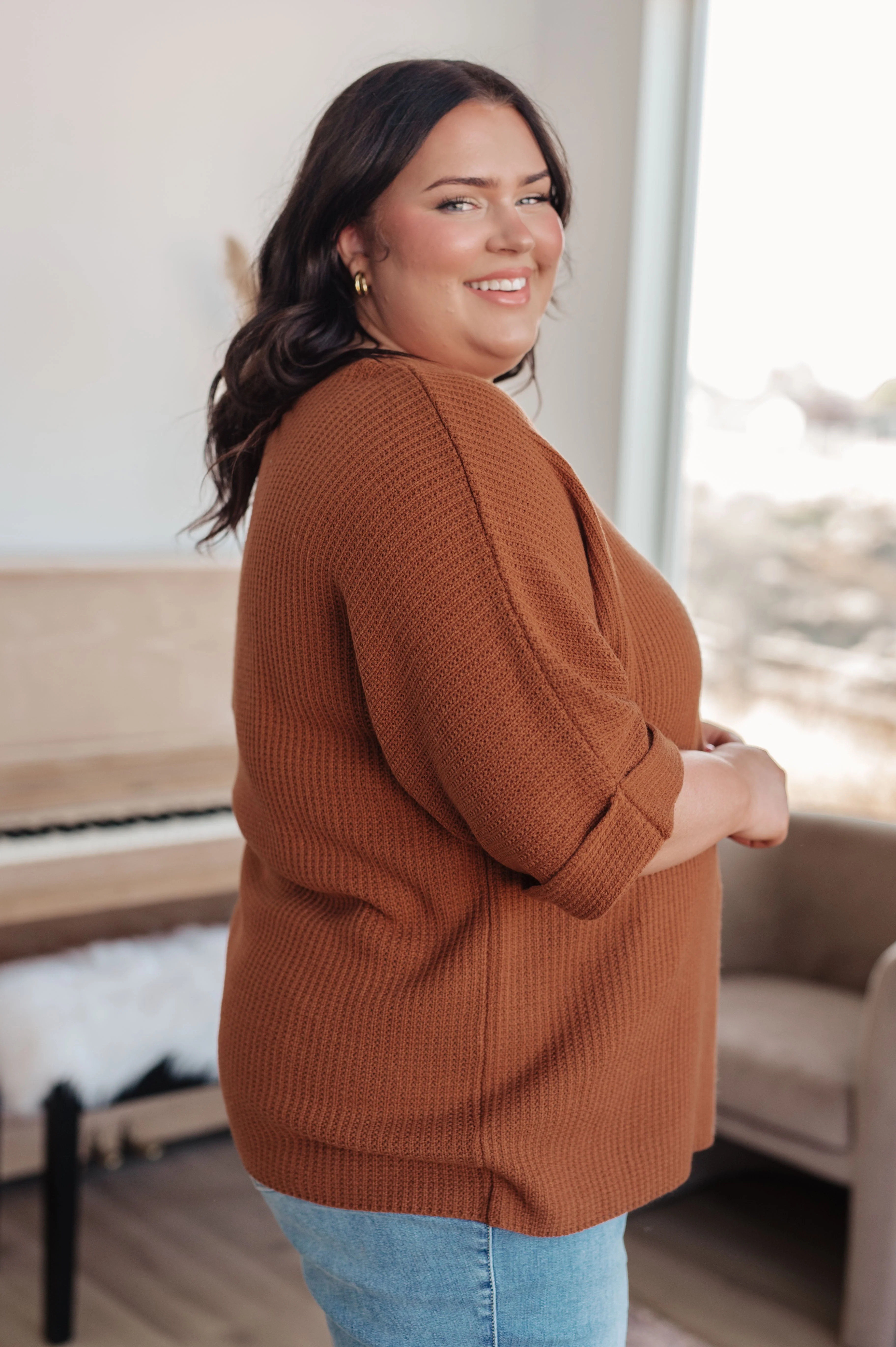 Lotta Love Knitted Sweater Top in Rust - Image 7