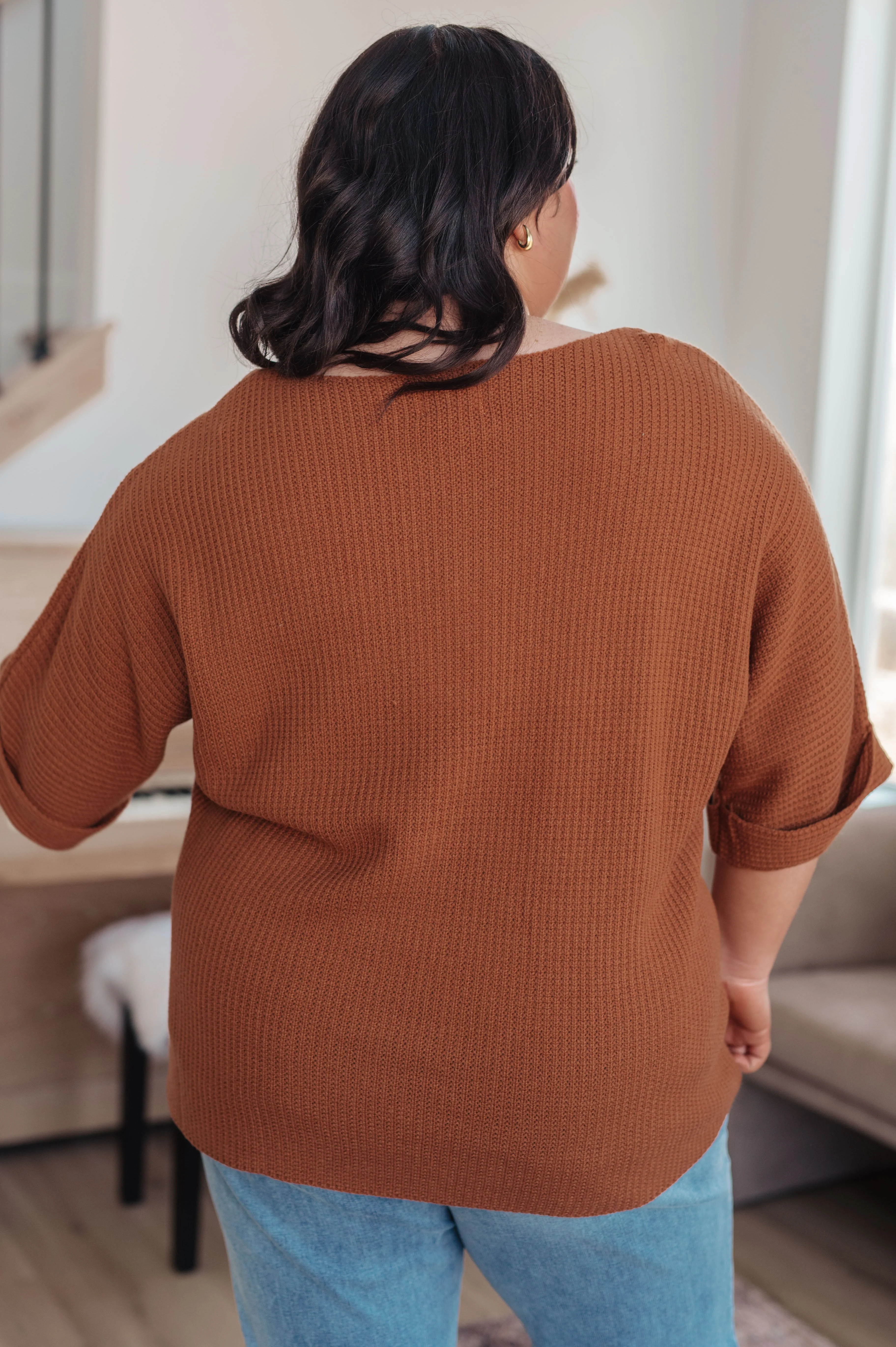 Lotta Love Knitted Sweater Top in Rust - Image 9