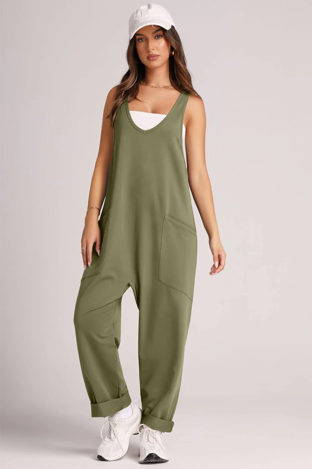 Lovelet V-Neck Wide Strap Overalls - Image 6
