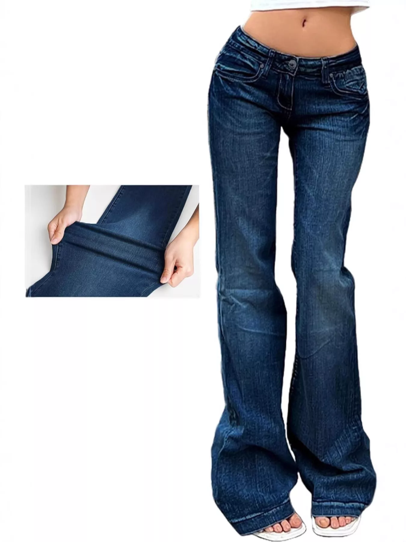 Low Rise Flare Jeans - Image 5