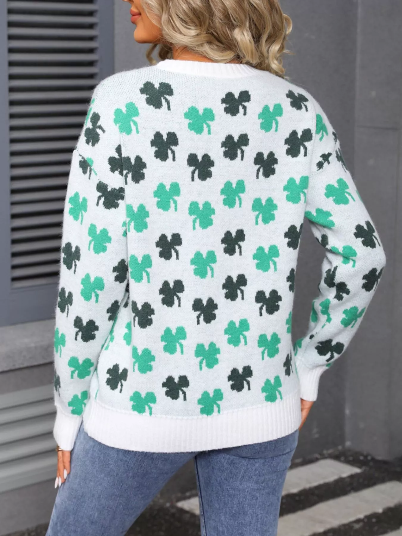 Lucky Clover Crew Neck Sweater - Image 11