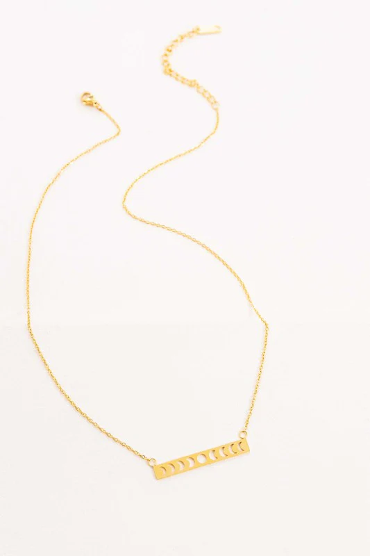 Lunar Phase Bar Necklace | Gold (18K) - Image 3