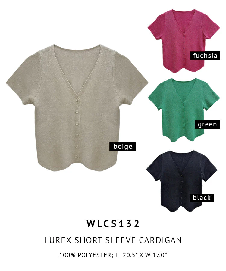 Lurex Short Sleeve Cardigan - Image 10