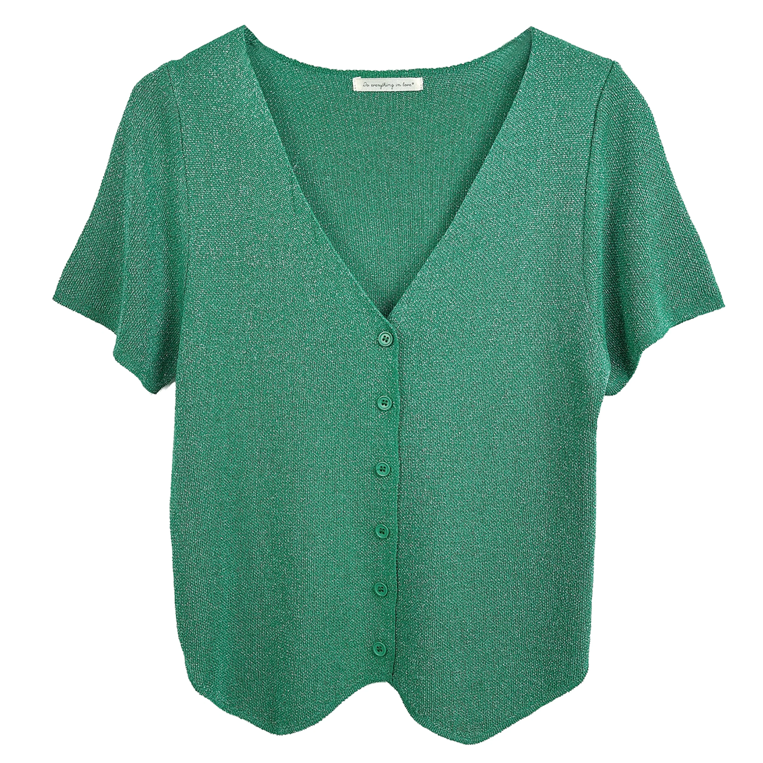 Lurex Short Sleeve Cardigan - Image 8