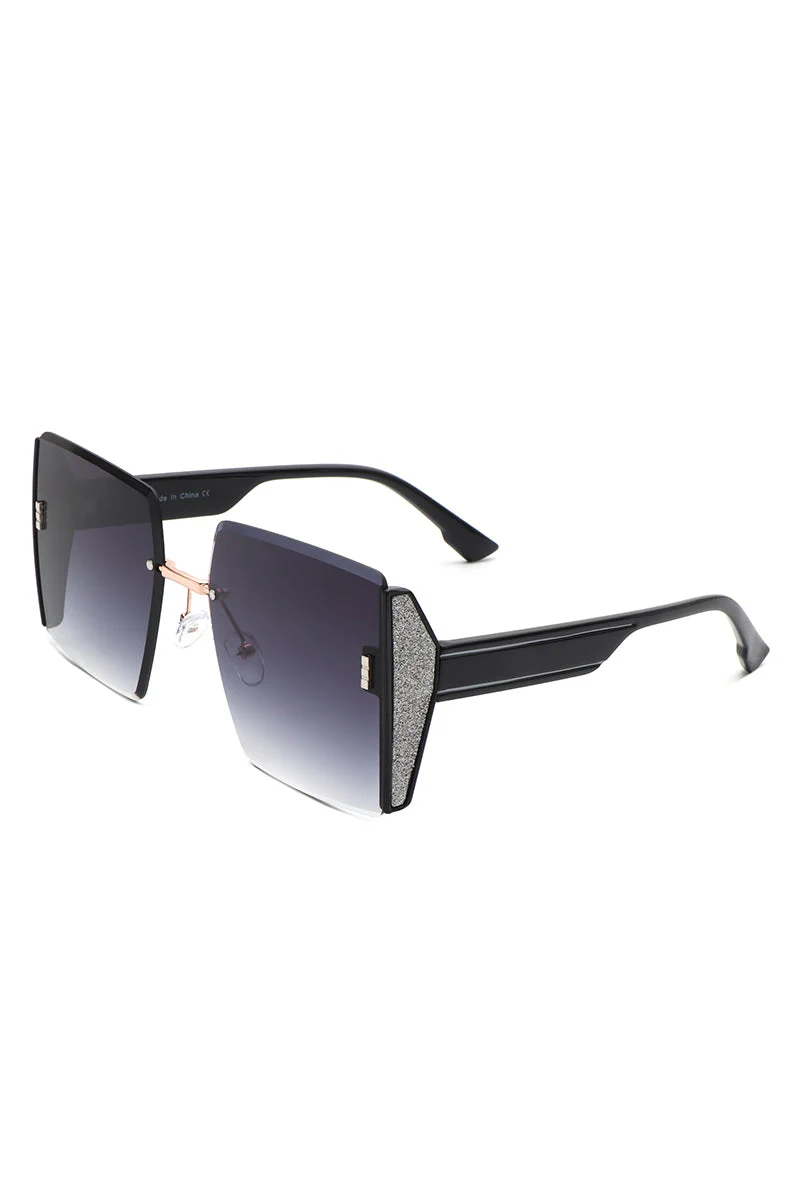 Lyris - Square Rimless Oversize Chic Women's Fashion Sunglasses - Image 3
