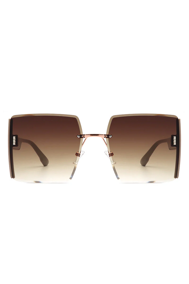 Lyris - Square Rimless Oversize Chic Women's Fashion Sunglasses - Image 8