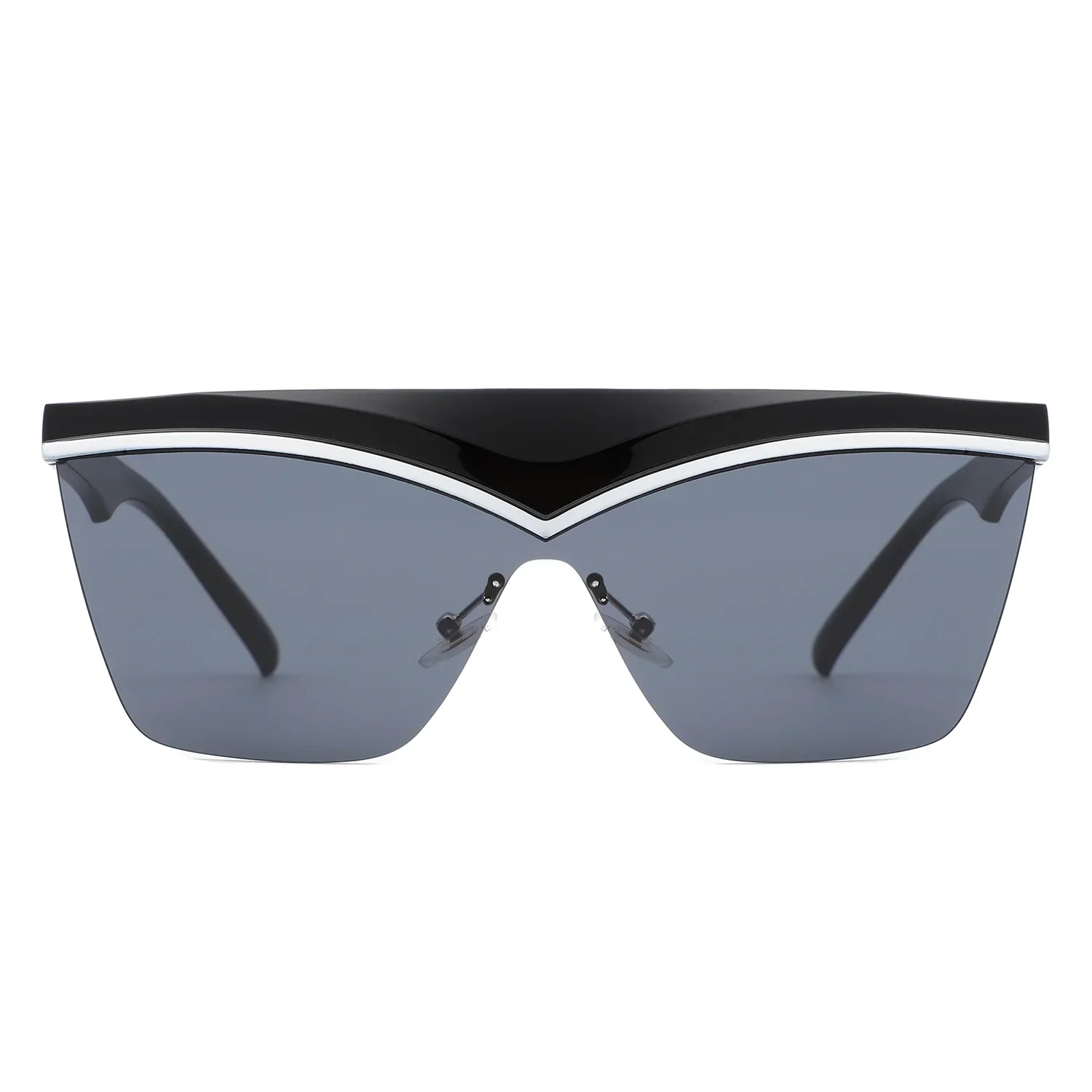Lythia - Semi-Rimless Fashion Flat Top Sunglasses - Image 2