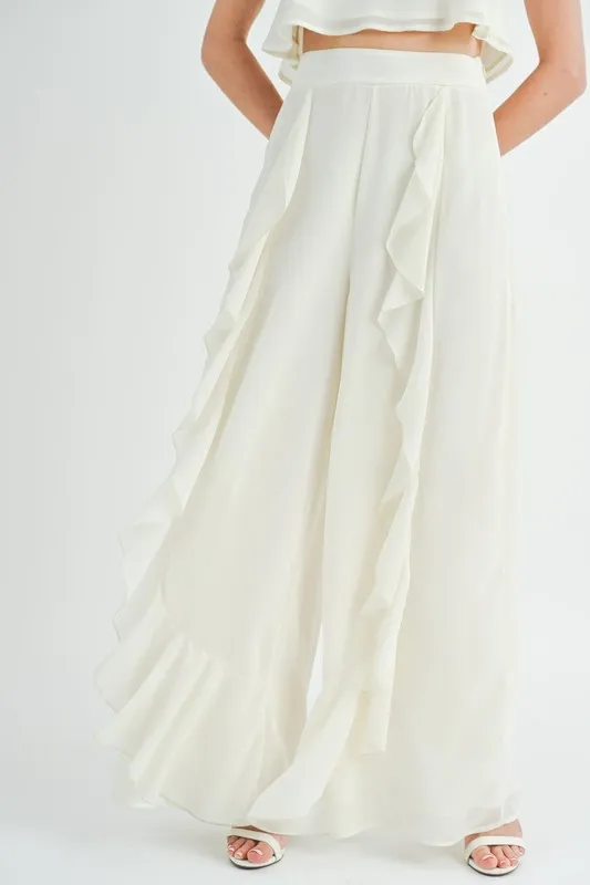MABLE Crop Cami and Ruffled Wide Leg Pants Set - Image 8