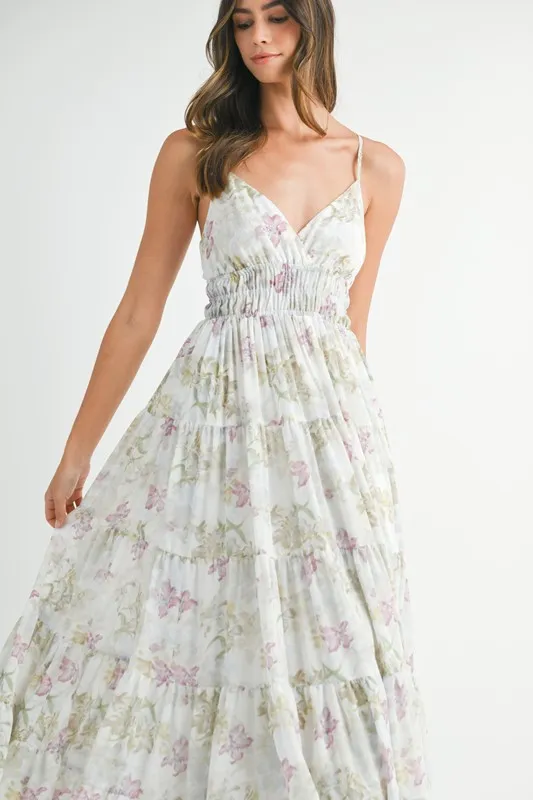 MABLE Floral Print Tiered Cami Maxi Dress - Image 6