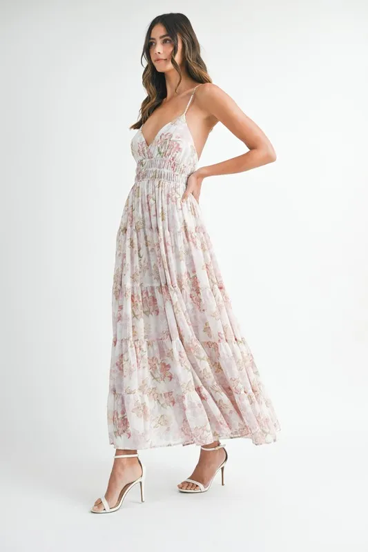 MABLE Floral Print Tiered Cami Maxi Dress - Image 3
