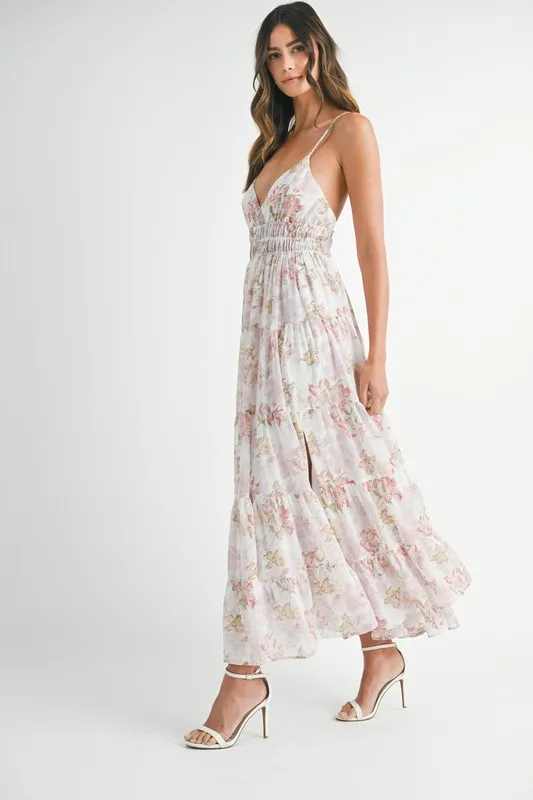 MABLE Floral Print Tiered Cami Maxi Dress - Image 4
