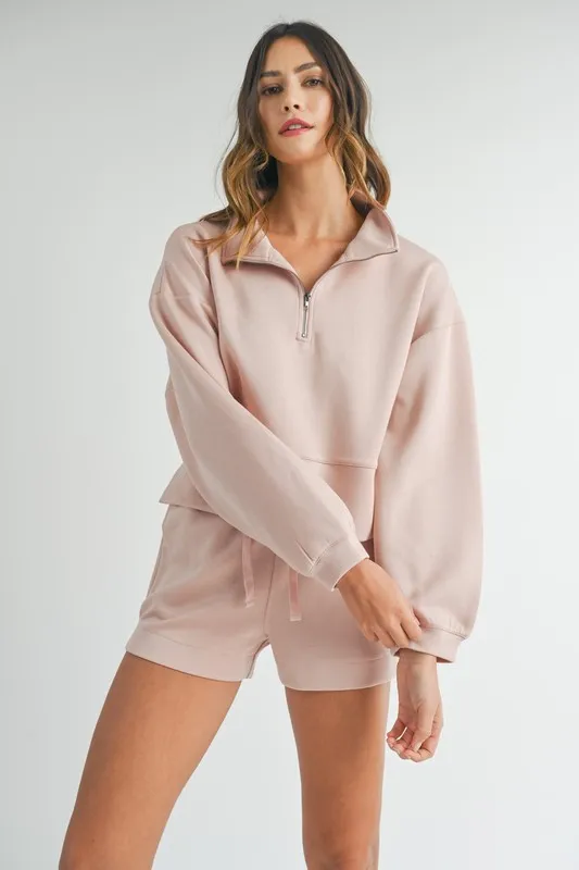 MABLE Half Zip Sweatshirt and Shorts Set - Image 2