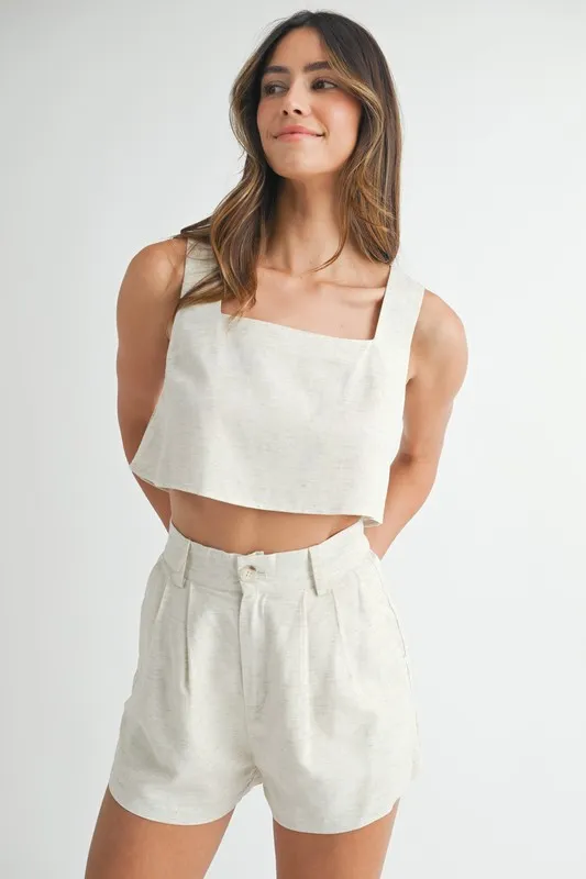 MABLE Sleeveless Crop Top and Shorts Set