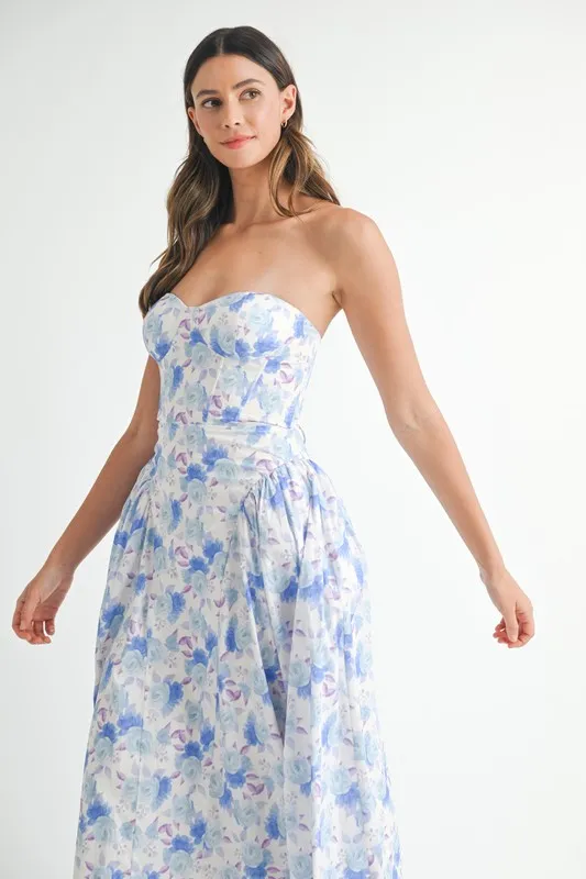 MABLE Sweetheart Neckline Floral Printed Midi Dress - Image 10