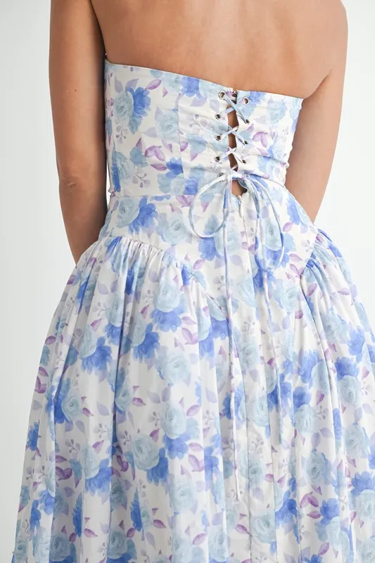 MABLE Sweetheart Neckline Floral Printed Midi Dress - Image 11