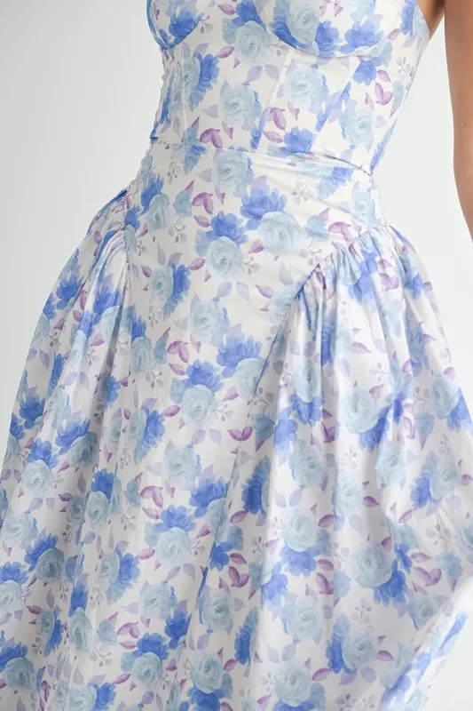 MABLE Sweetheart Neckline Floral Printed Midi Dress - Image 12
